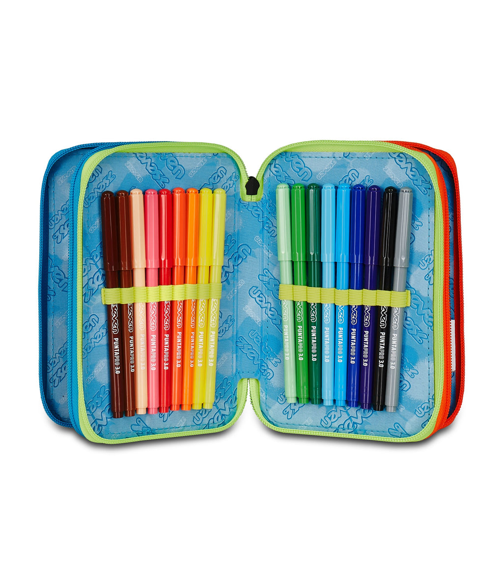 Seven Astuccio 3 Zip - Scribbled Flame