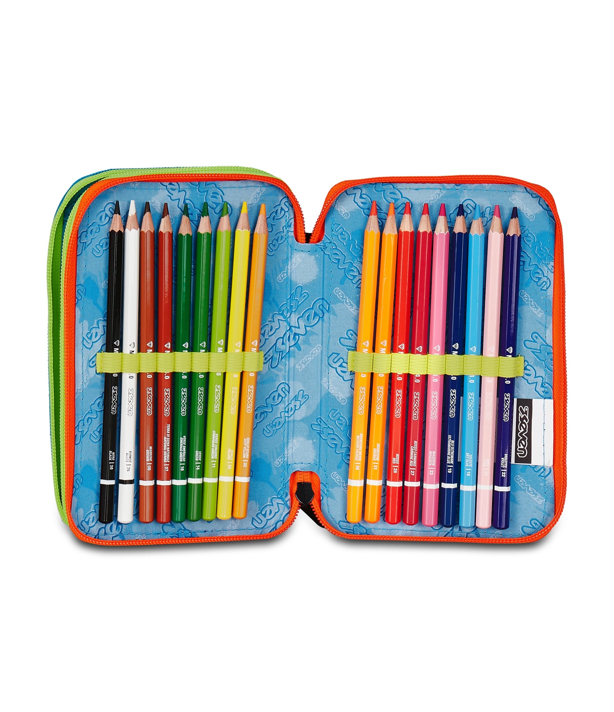 Seven Astuccio 3 Zip - Scribbled Flame