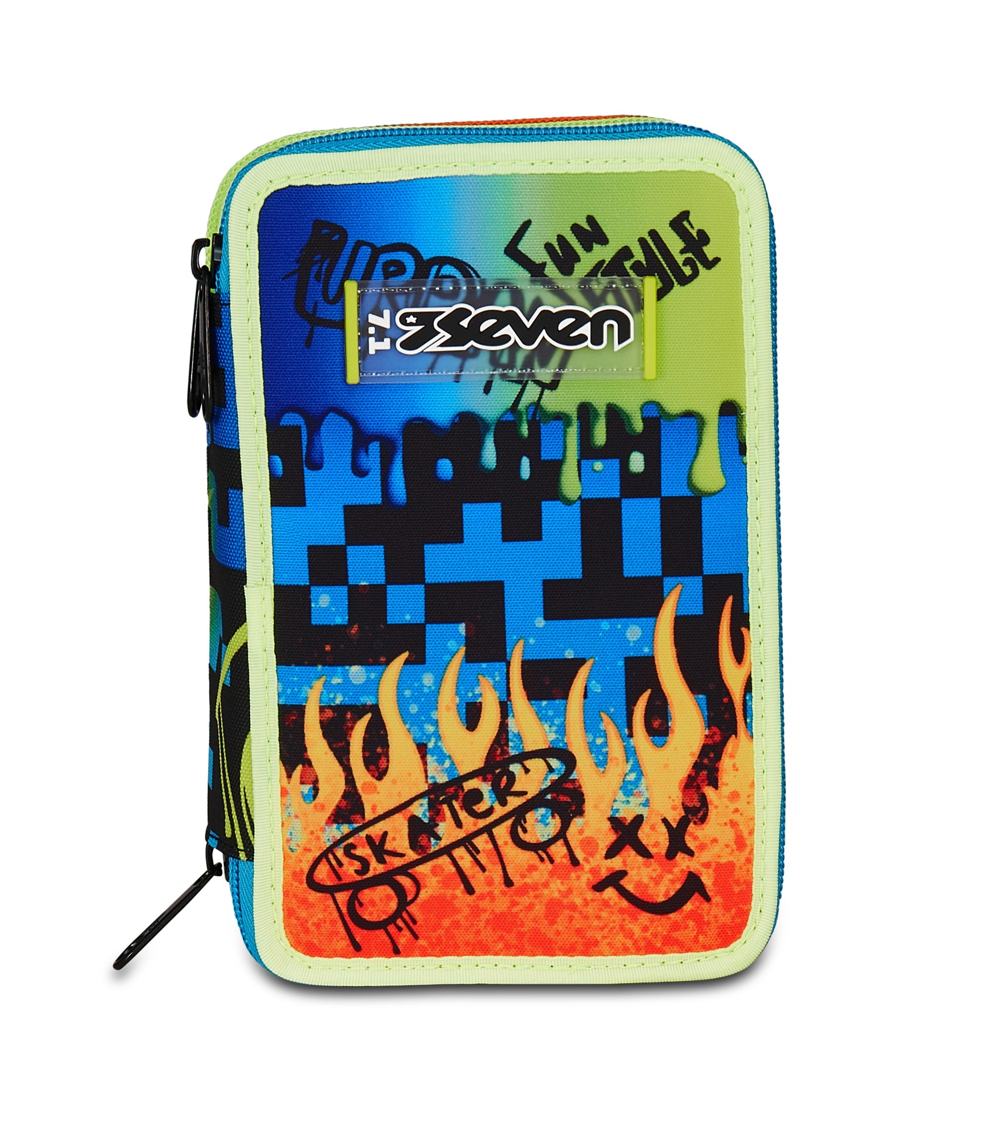 Seven Astuccio 3 Zip - Scribbled Flame