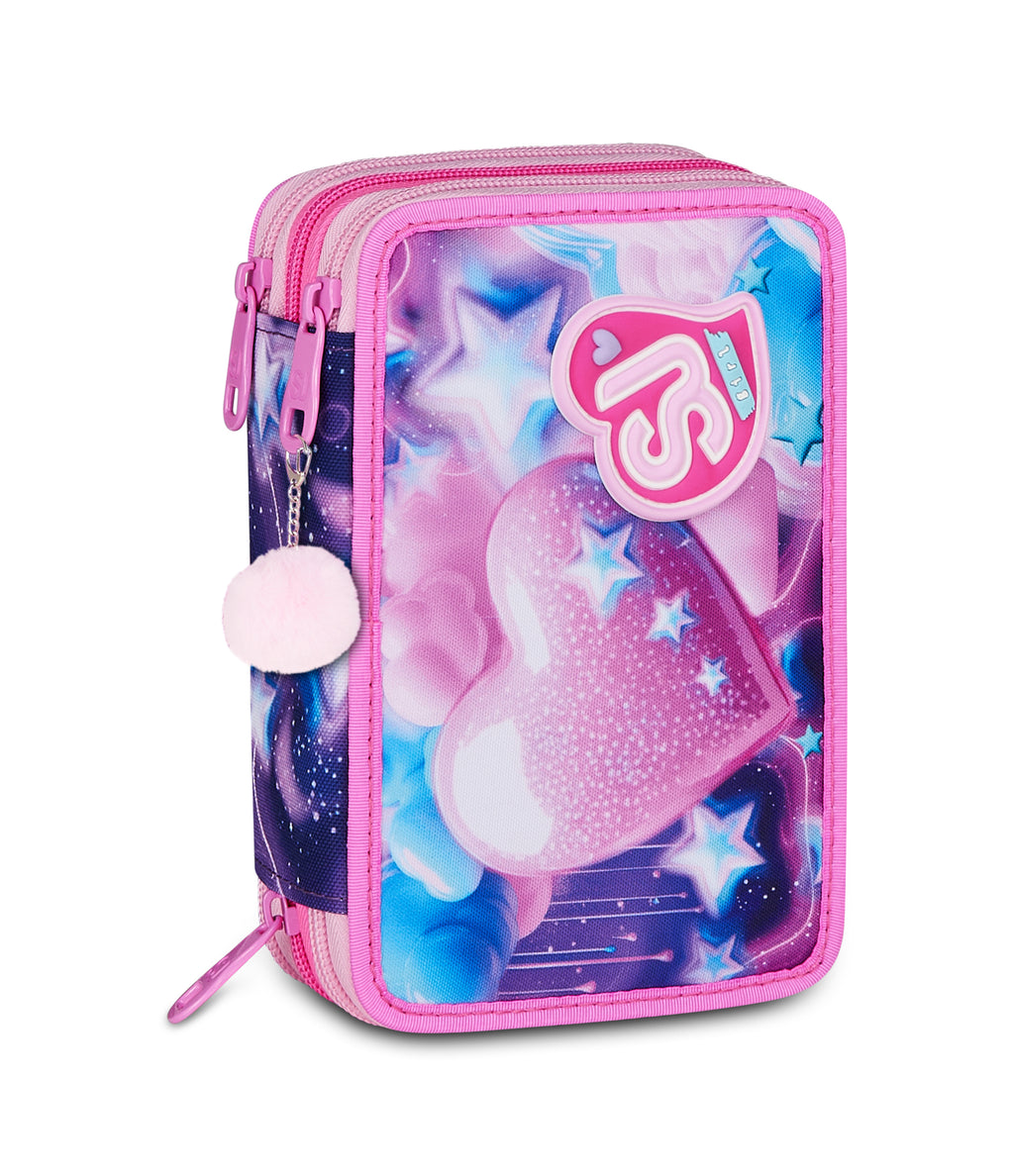 Sj Gang Astuccio 3 Zip Fluffy Pink Girl - Immagine 2