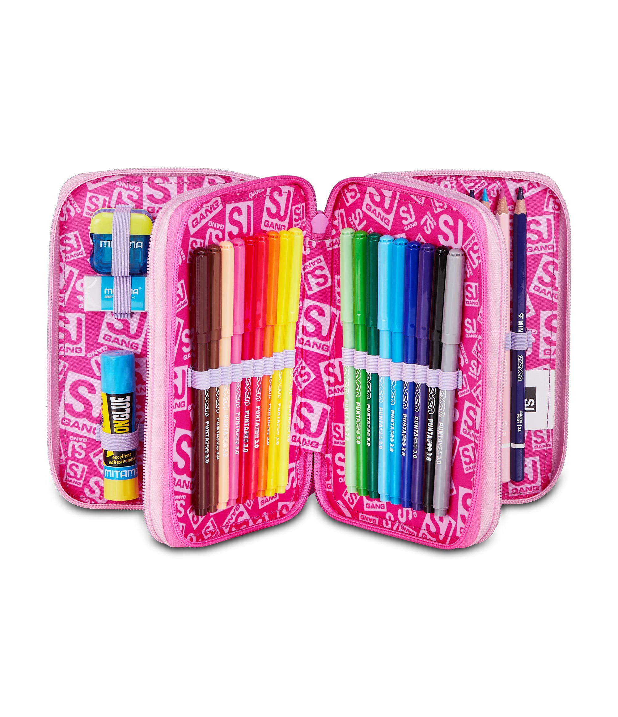 Sj Gang Astuccio 3 Zip Fluffy Pink Girl - Immagine 3