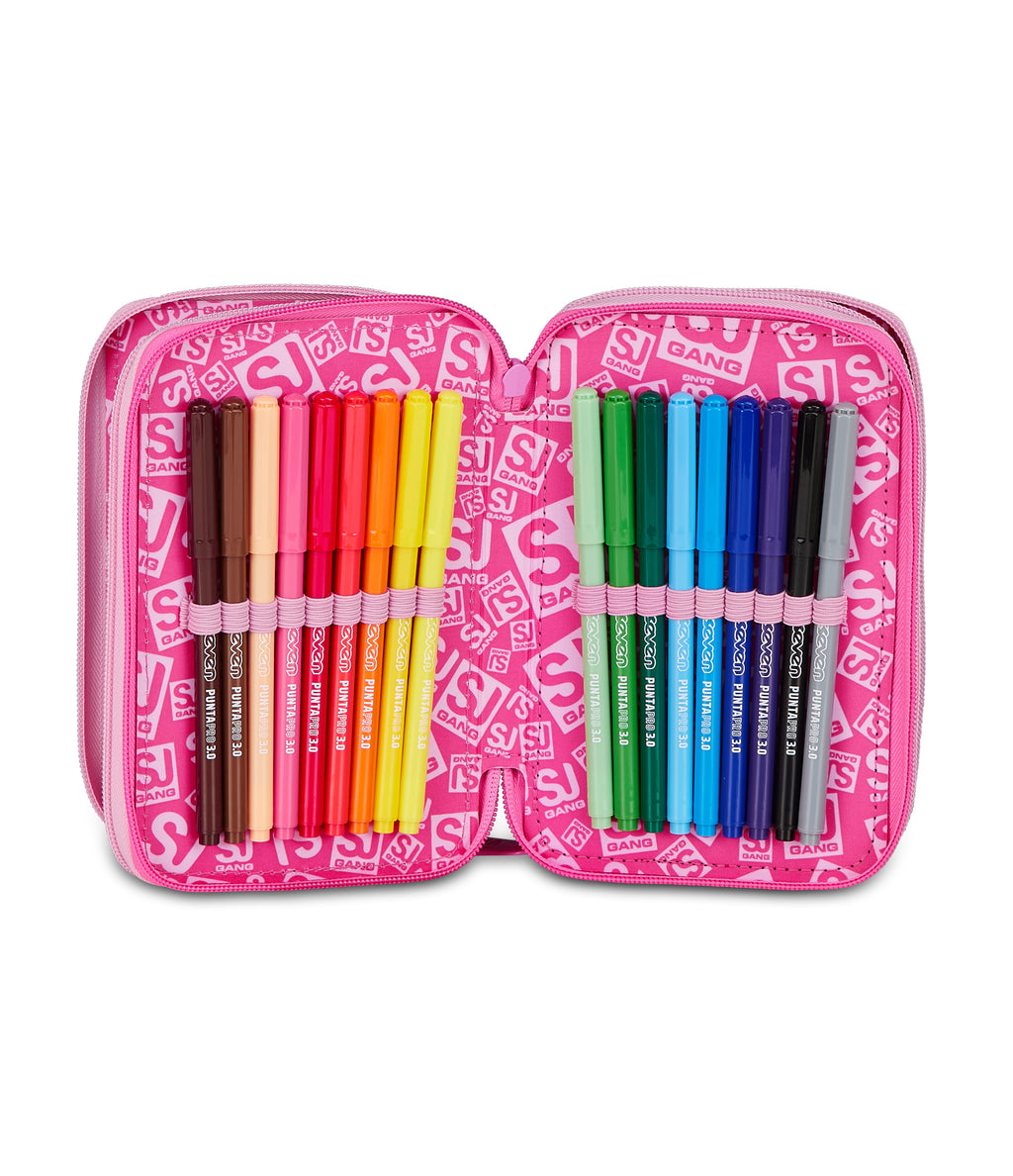 Sj Gang Astuccio 3 Zip Heart Buddy Girl - Immagine 5