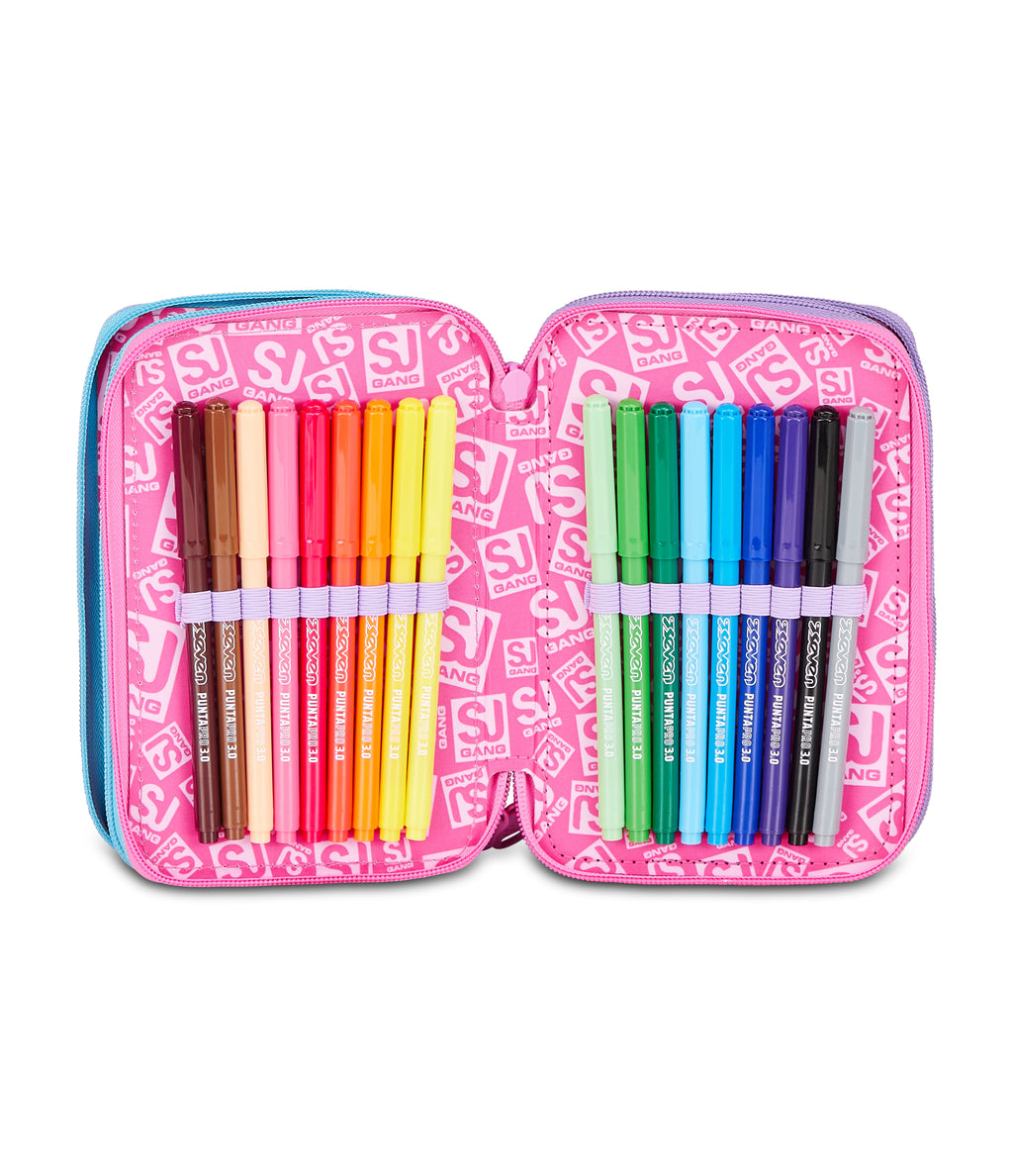 Sj Gang Astuccio 3 Zip Glow LED Unicorn Girl - Immagine 5
