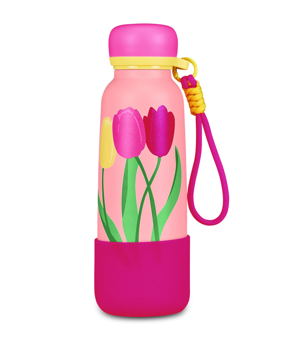 BOTTLE CON LACCETTO FIORI CARTOMANIA CHILL & REFILL