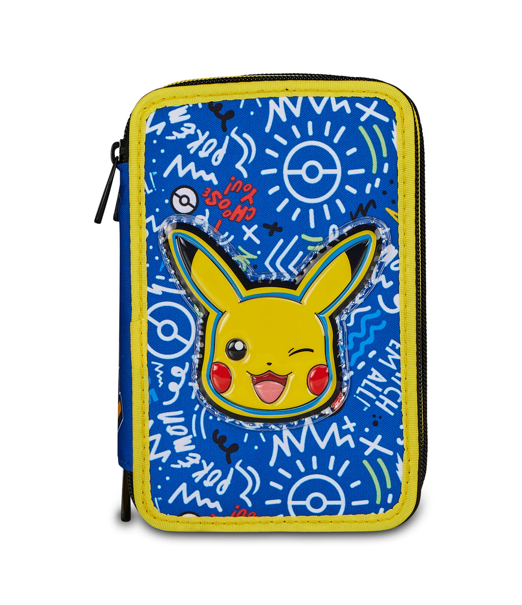 Pokémon Set Scuola Zaino, Astuccio 3 Zip e Borraccia