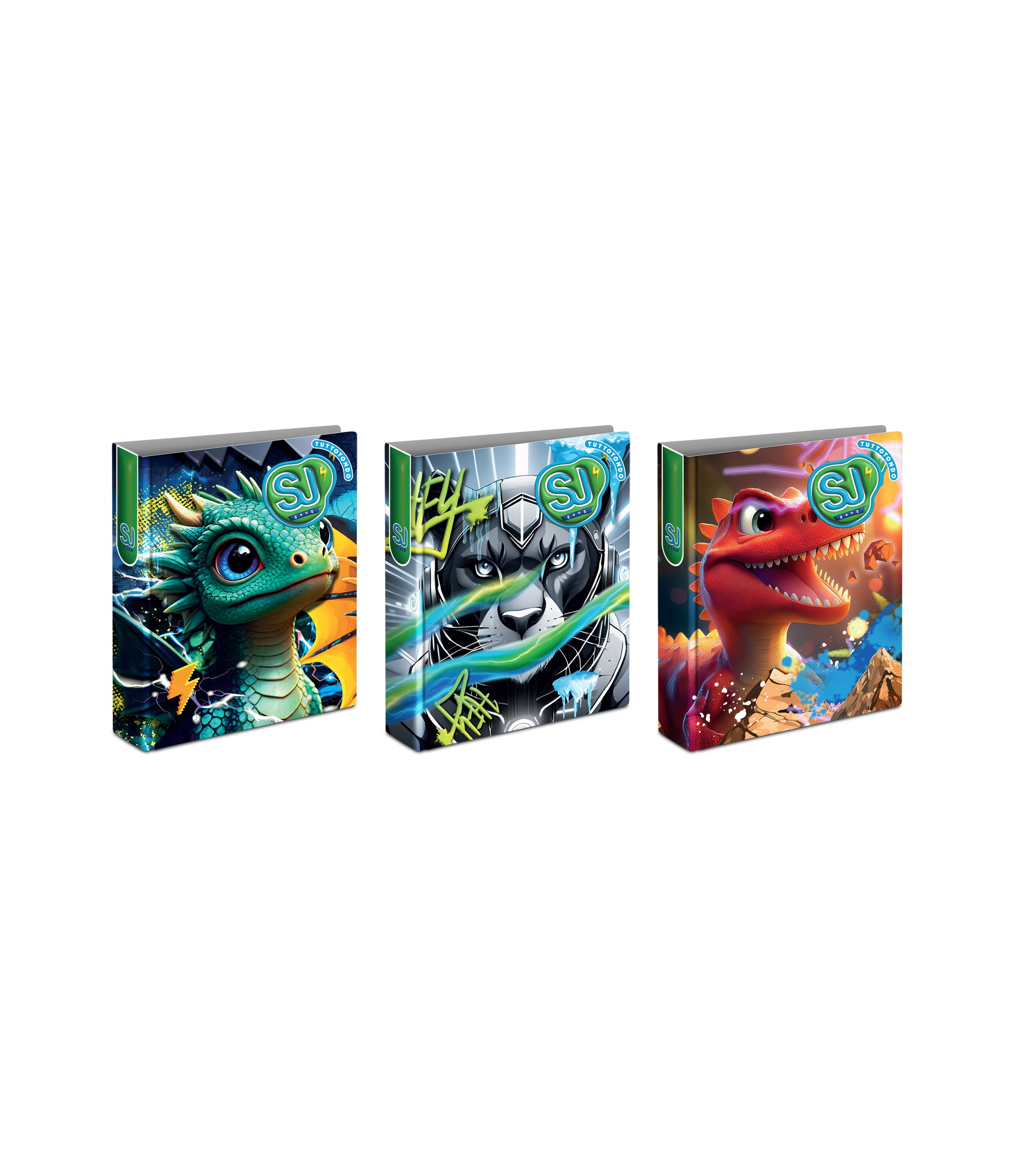 Sj Gang Copertina Anelli A4 Maxi D30 Cartotecnica Animali Boy - Immagine 1