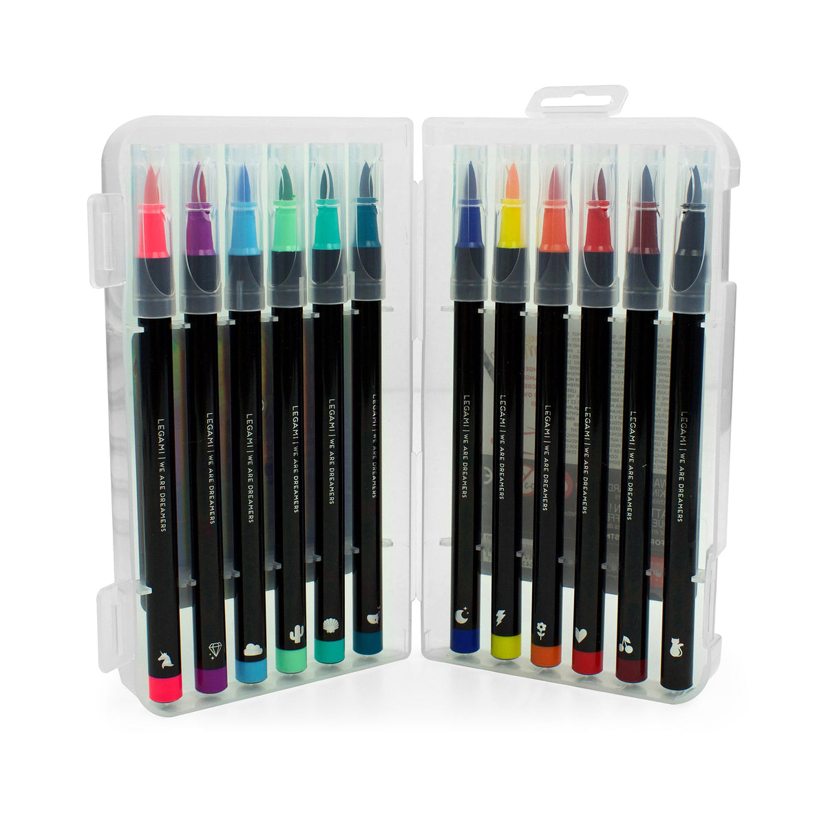 Legami Set Di 12 Pennarelli Con Punta Pennello - Bright Colors - Brush Markers