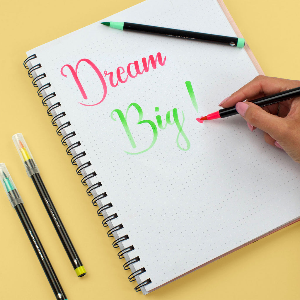 Legami Set Di 12 Pennarelli Con Punta Pennello - Bright Colors - Brush Markers