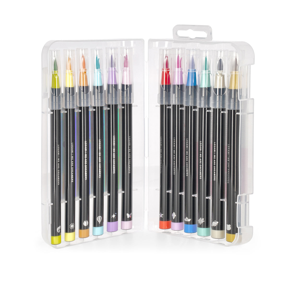 Legami Set Di 12 Pennarelli Con Punta Pennello - Pastel Colors - Brush Markers