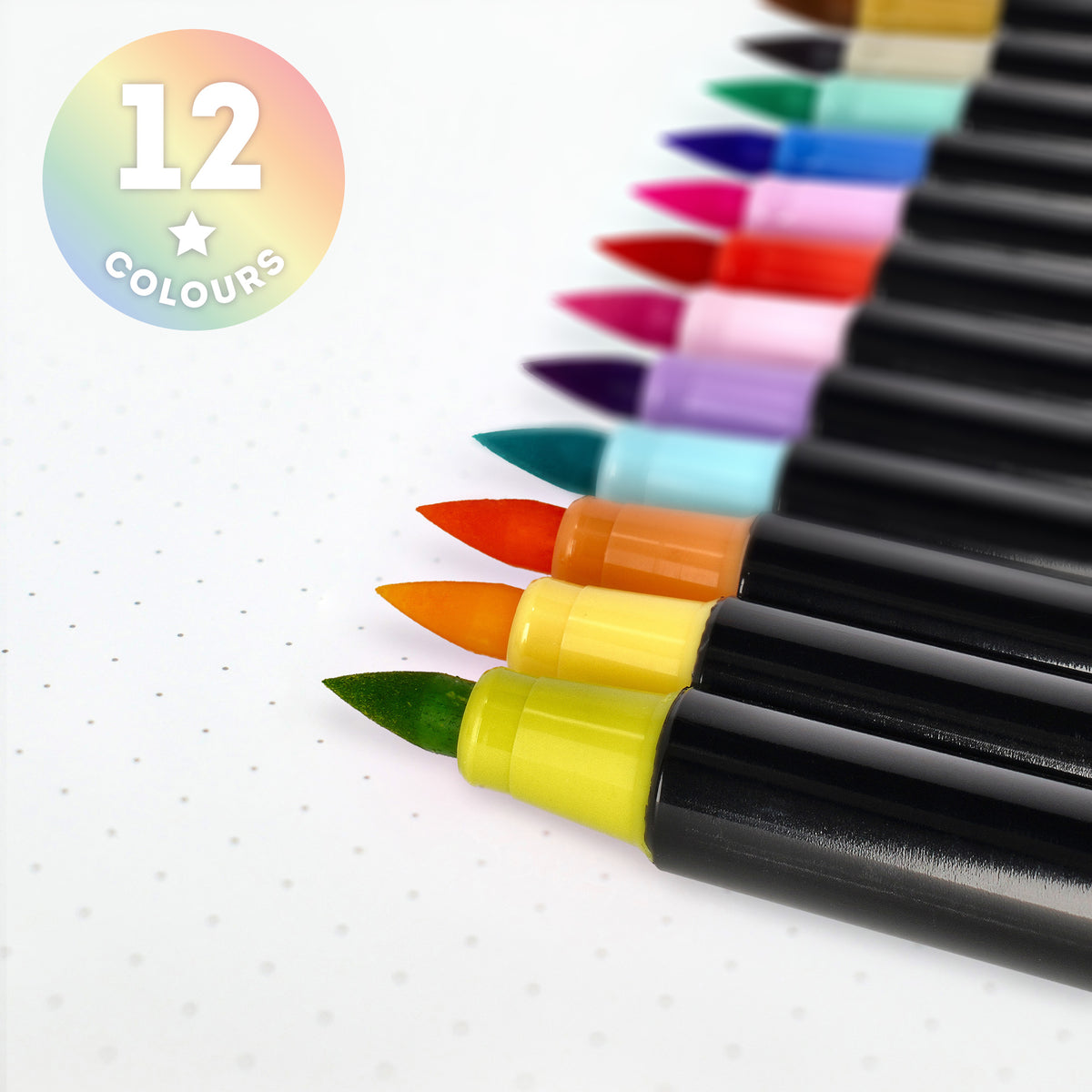Legami Set Di 12 Pennarelli Con Punta Pennello - Pastel Colors - Brush Markers