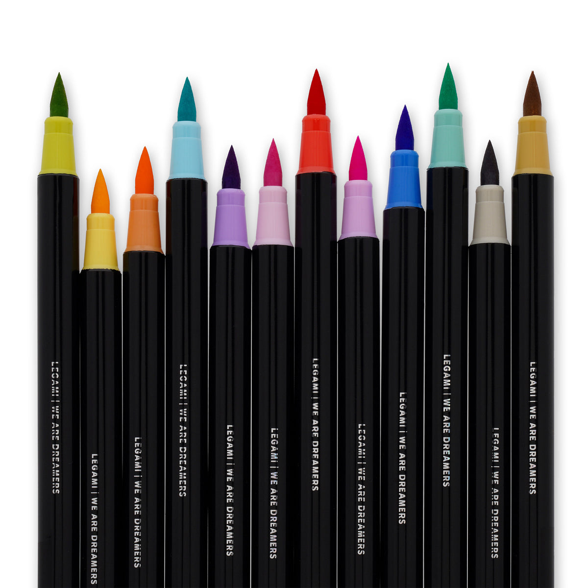 Legami Set Di 12 Pennarelli Con Punta Pennello - Pastel Colors - Brush Markers