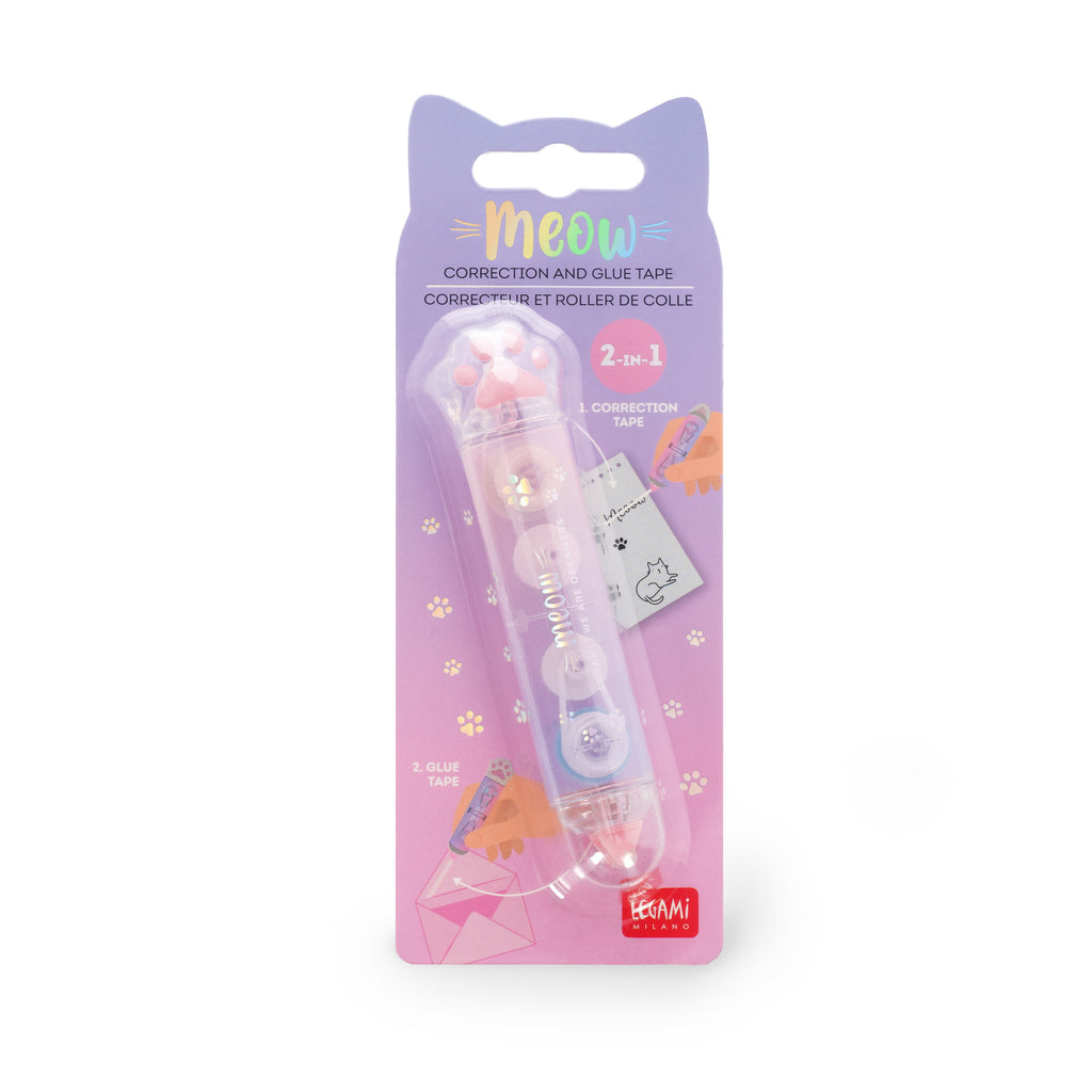 Legami 2 In 1 Colla E Correttore A Nastro - Meow Kitty