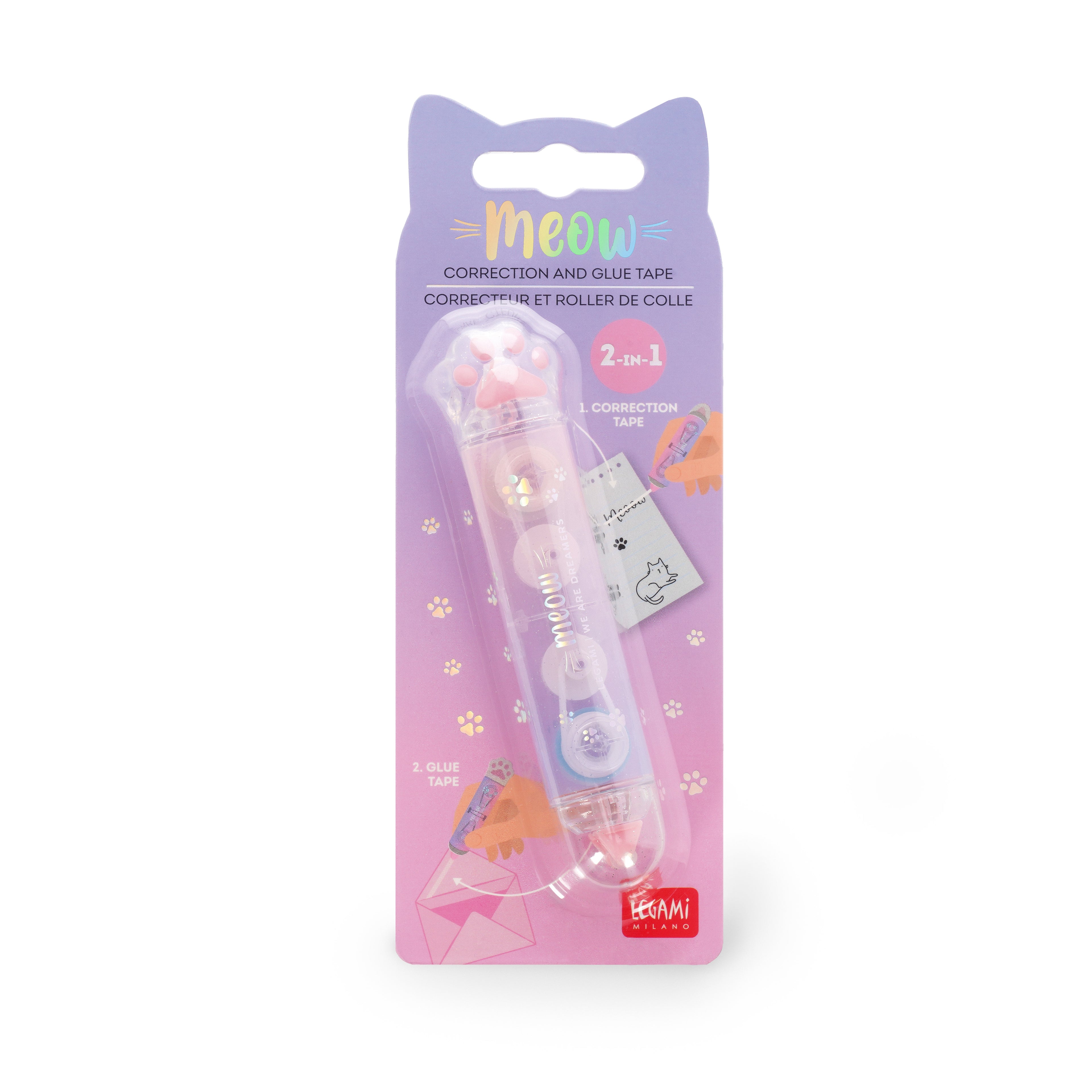 Legami 2 In 1 Colla E Correttore A Nastro - Meow Kitty