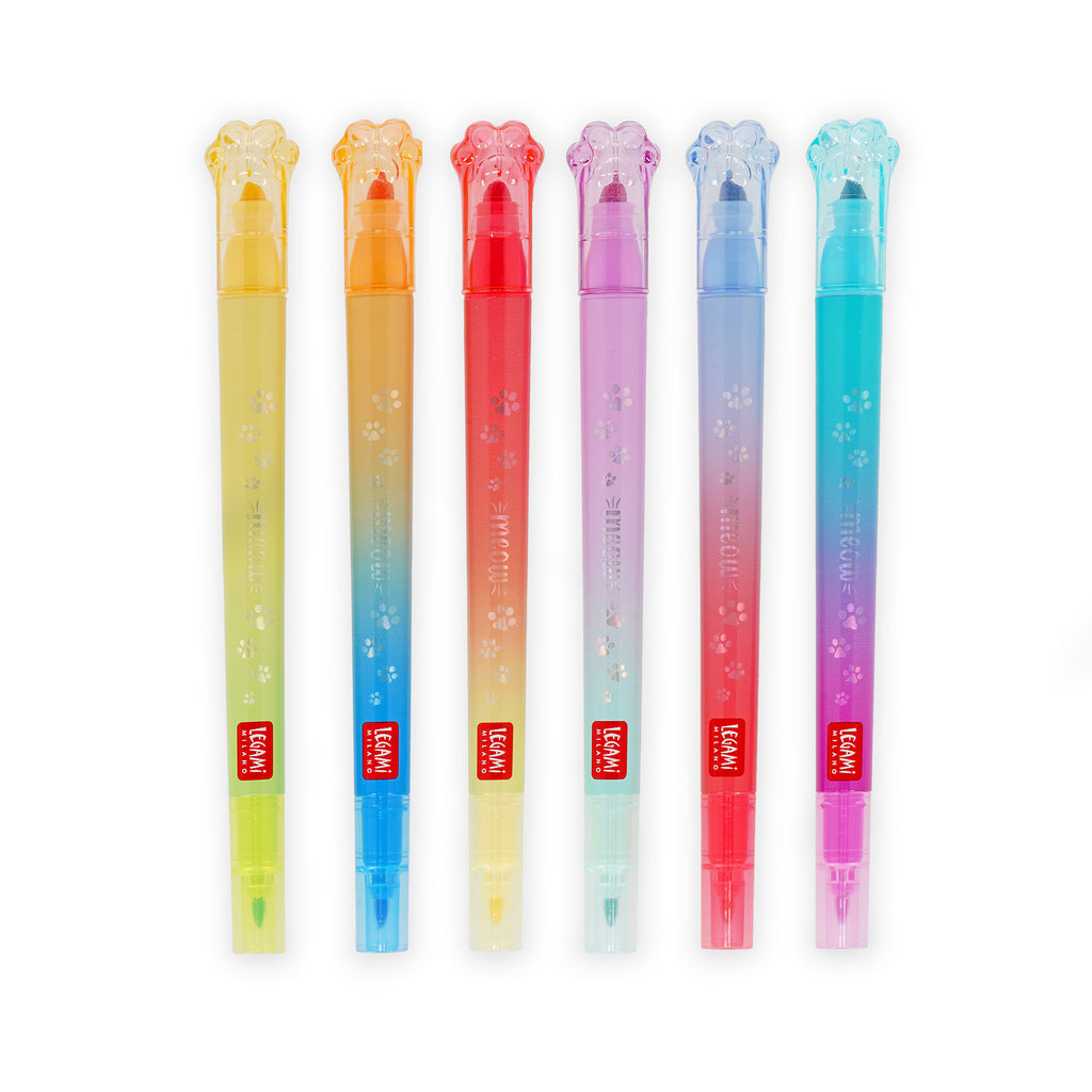 Legami Set Di 6 Pennarelli Doppia Punta Con Colori Sovrascrivibili - Meow