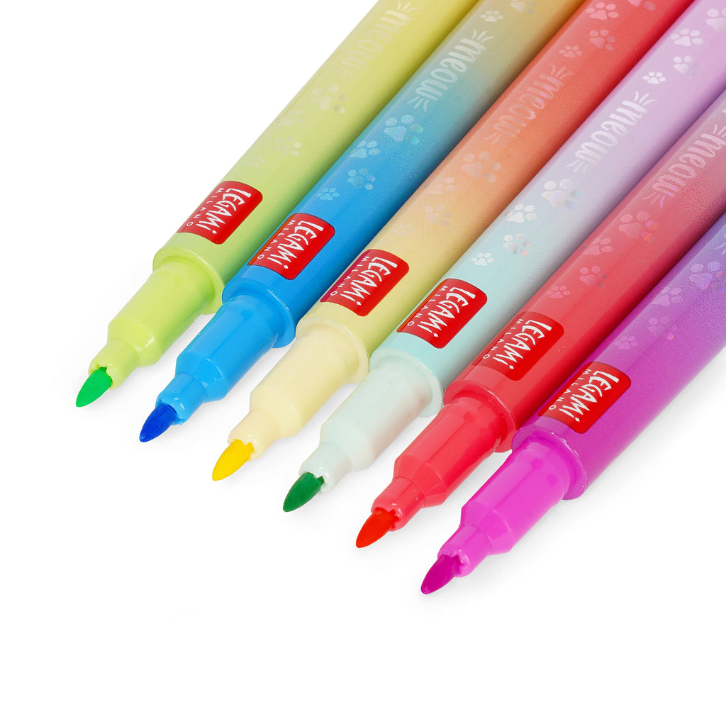 Legami Set Di 6 Pennarelli Doppia Punta Con Colori Sovrascrivibili - Meow