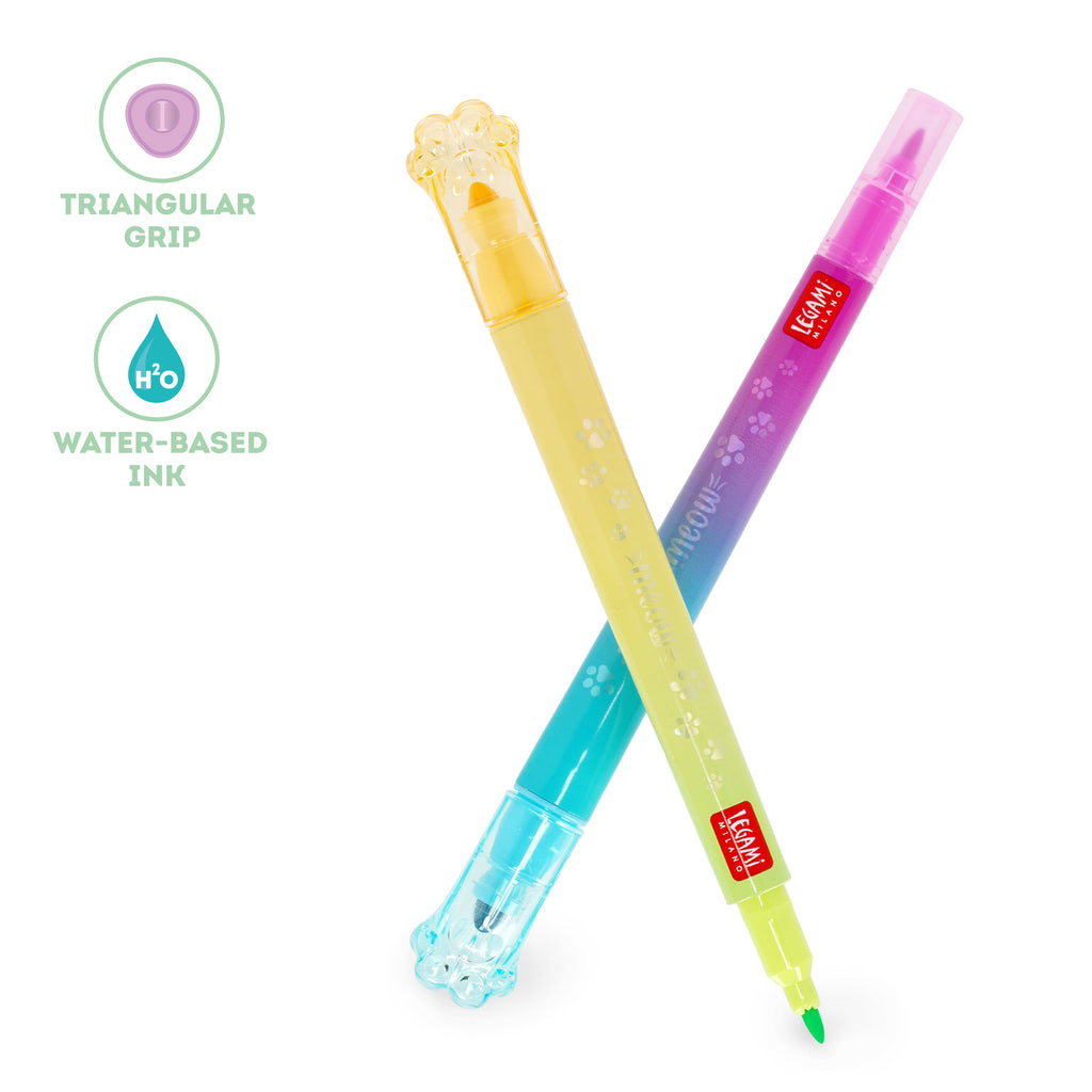 Legami Set Di 6 Pennarelli Doppia Punta Con Colori Sovrascrivibili - Meow