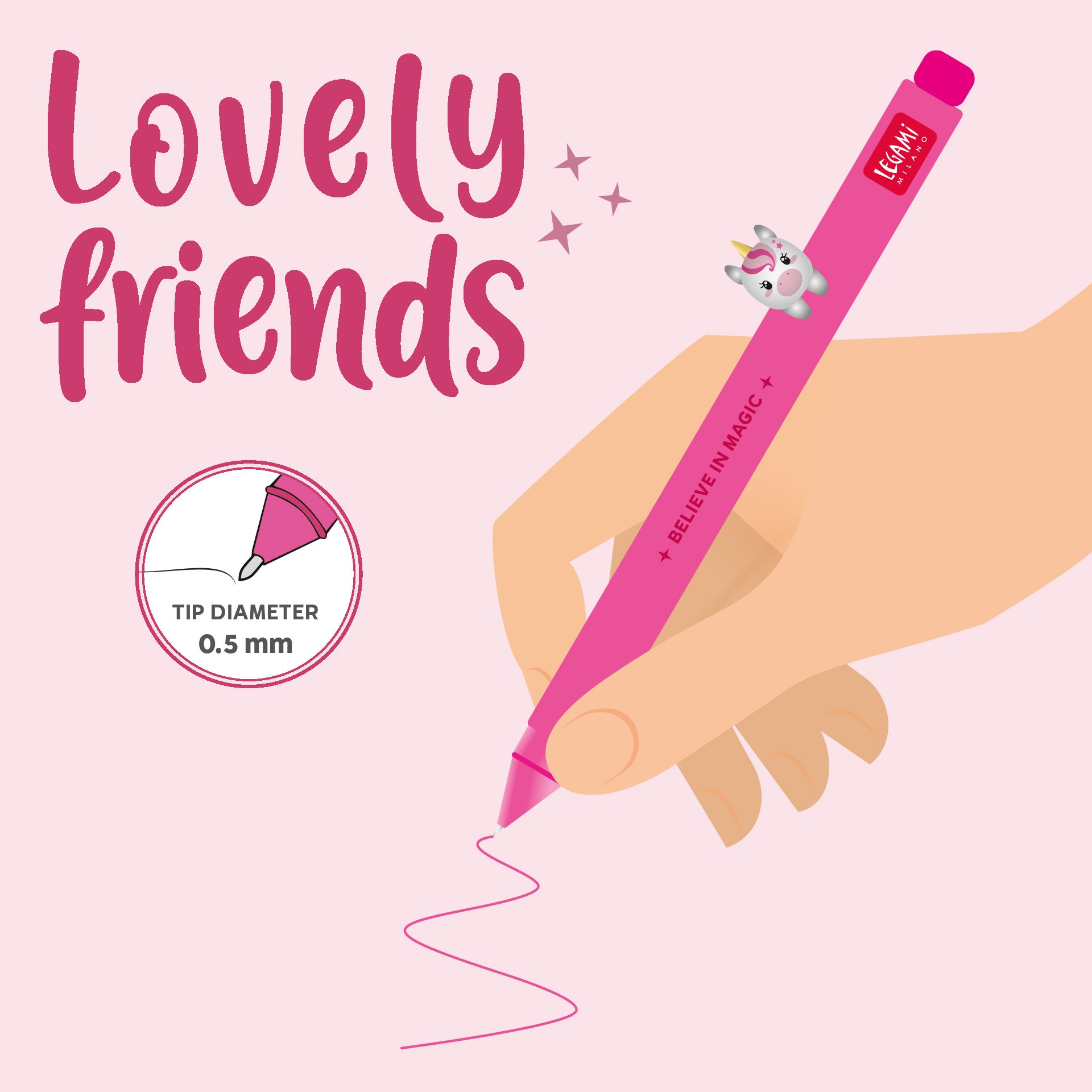 Legami Penna Gel Lovely Friends - Unicorno