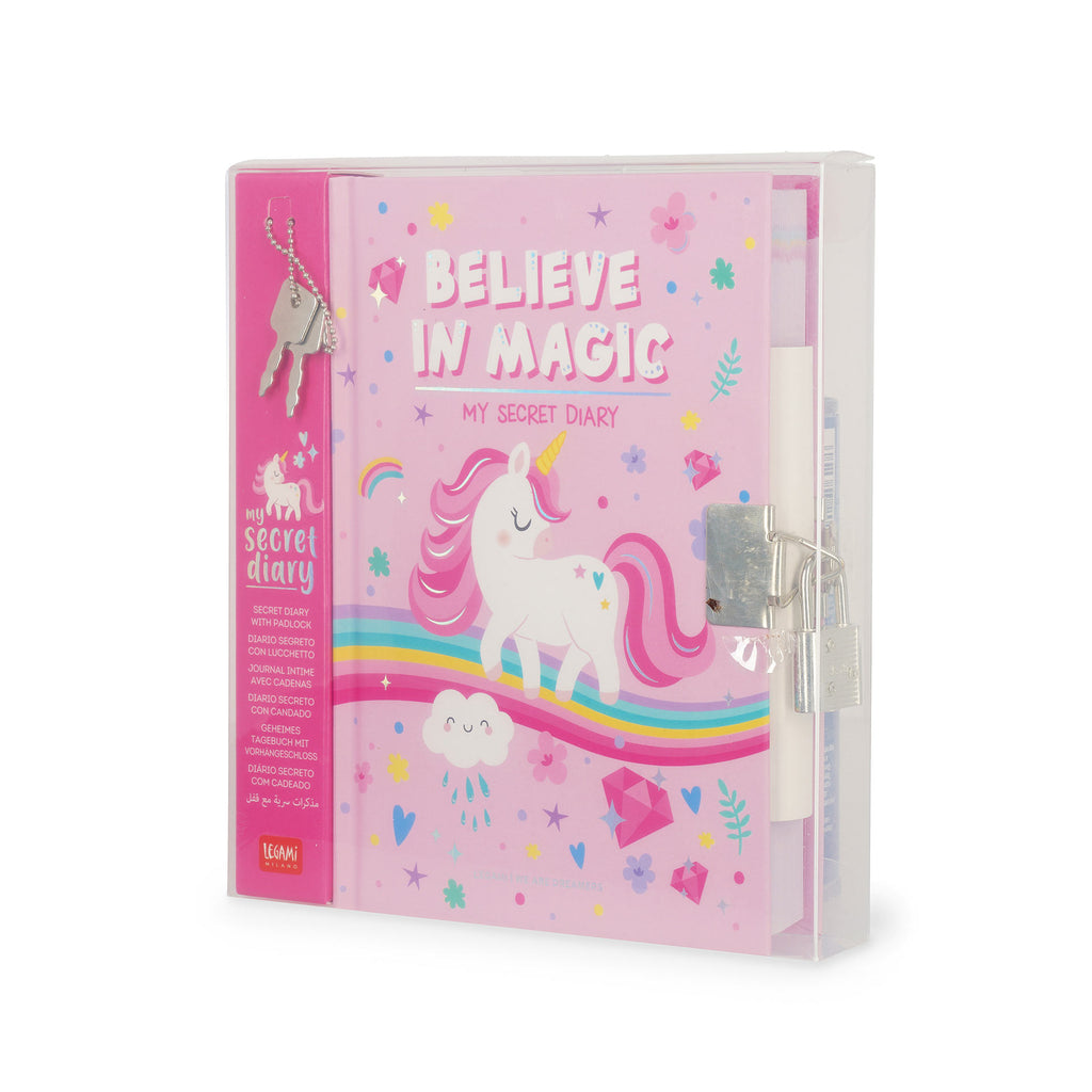 Legami Diario Segreto Con Copertina Rigida Illustrata E Lucchetto - Unicorn