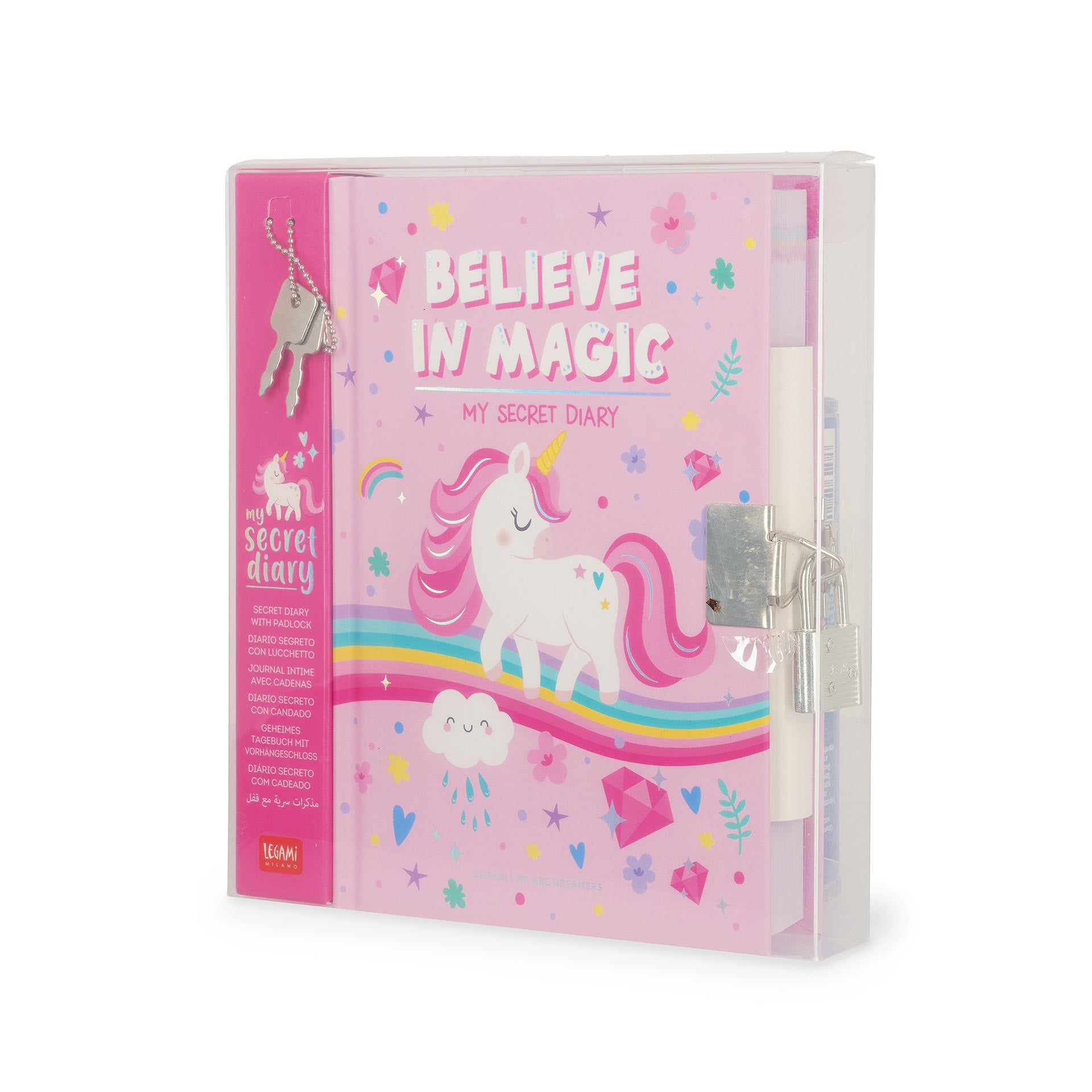 Legami Diario Segreto Con Copertina Rigida Illustrata E Lucchetto - Unicorn