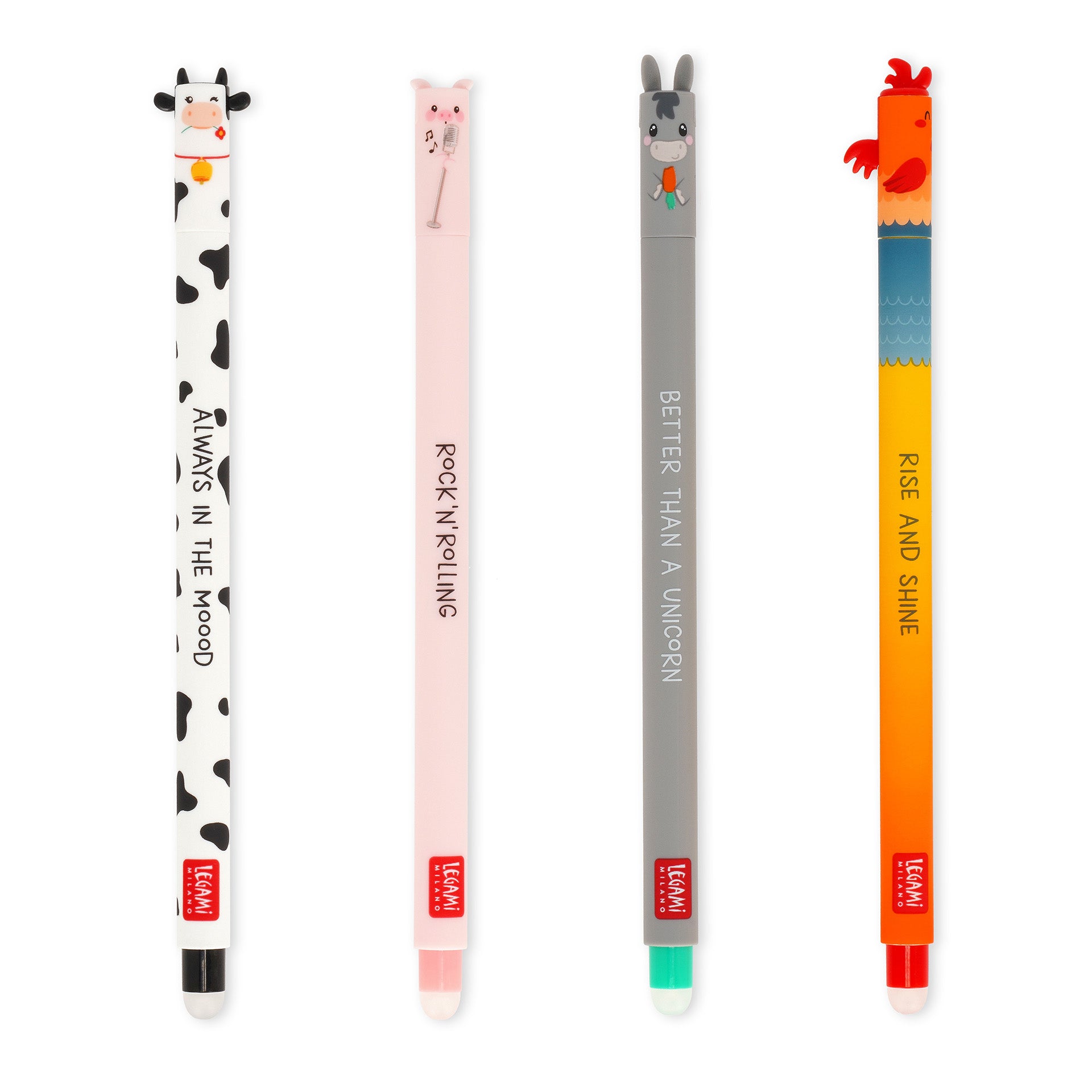 Legami Set Di 4 Penne Gel Cancellabili - Farm Sweet Farm
