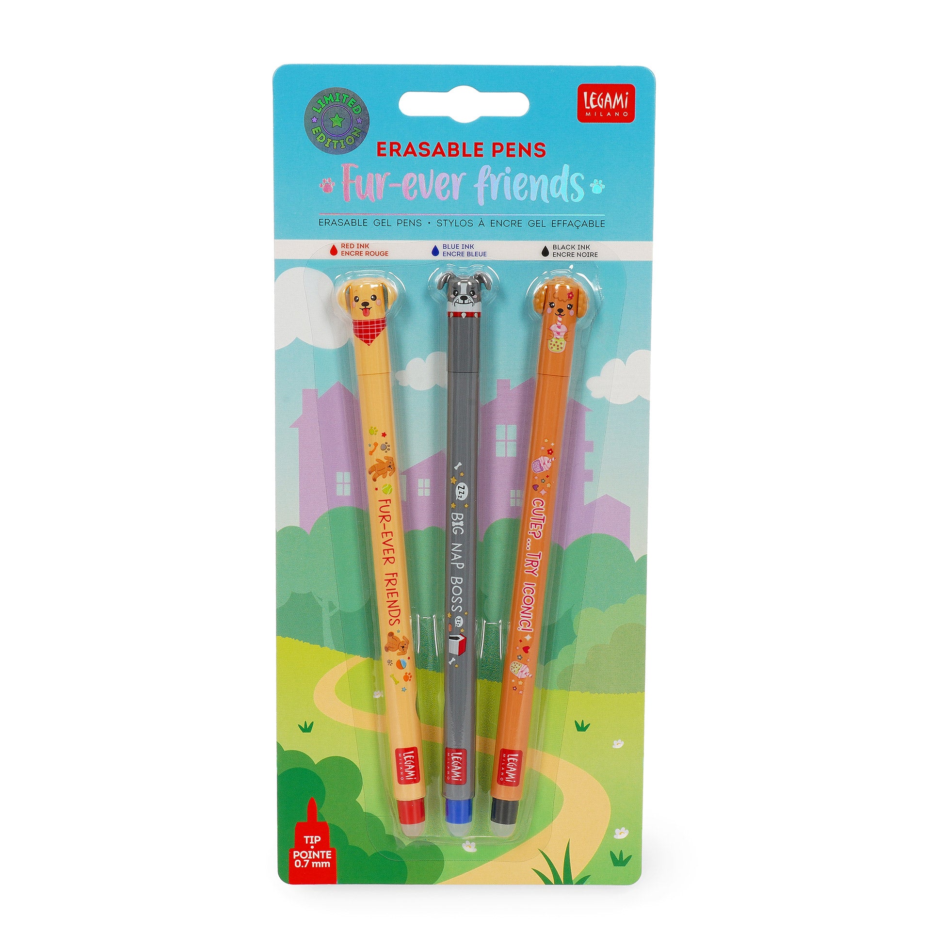Legami Set Di 3 Penne Cancellabili - Fur Ever Friends