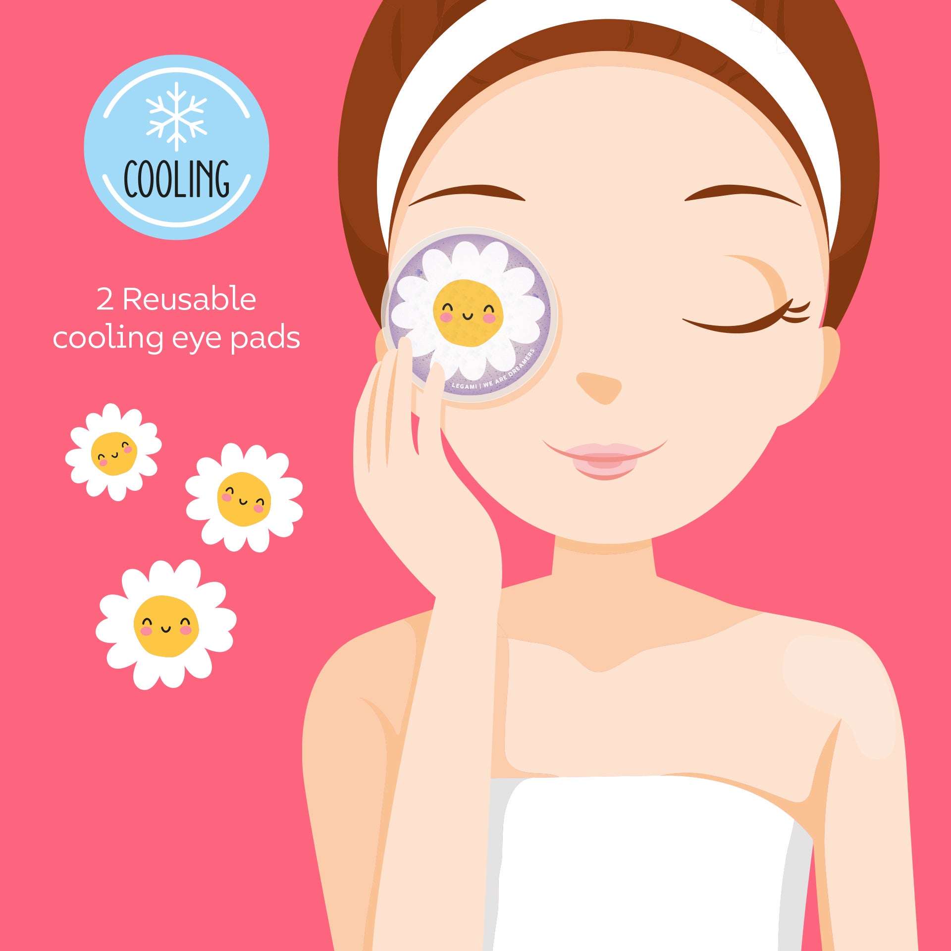 Legami Cuscinetto Occhi Rinfrescante Riutilizzabile - Daisy