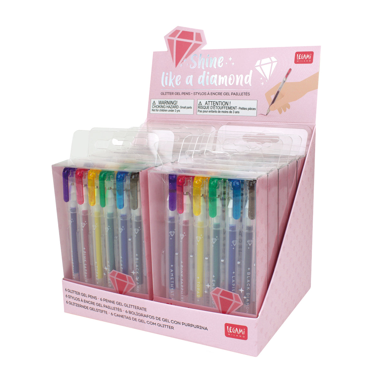 Legami Set Di 6 Mini Penne Gel Glitterate