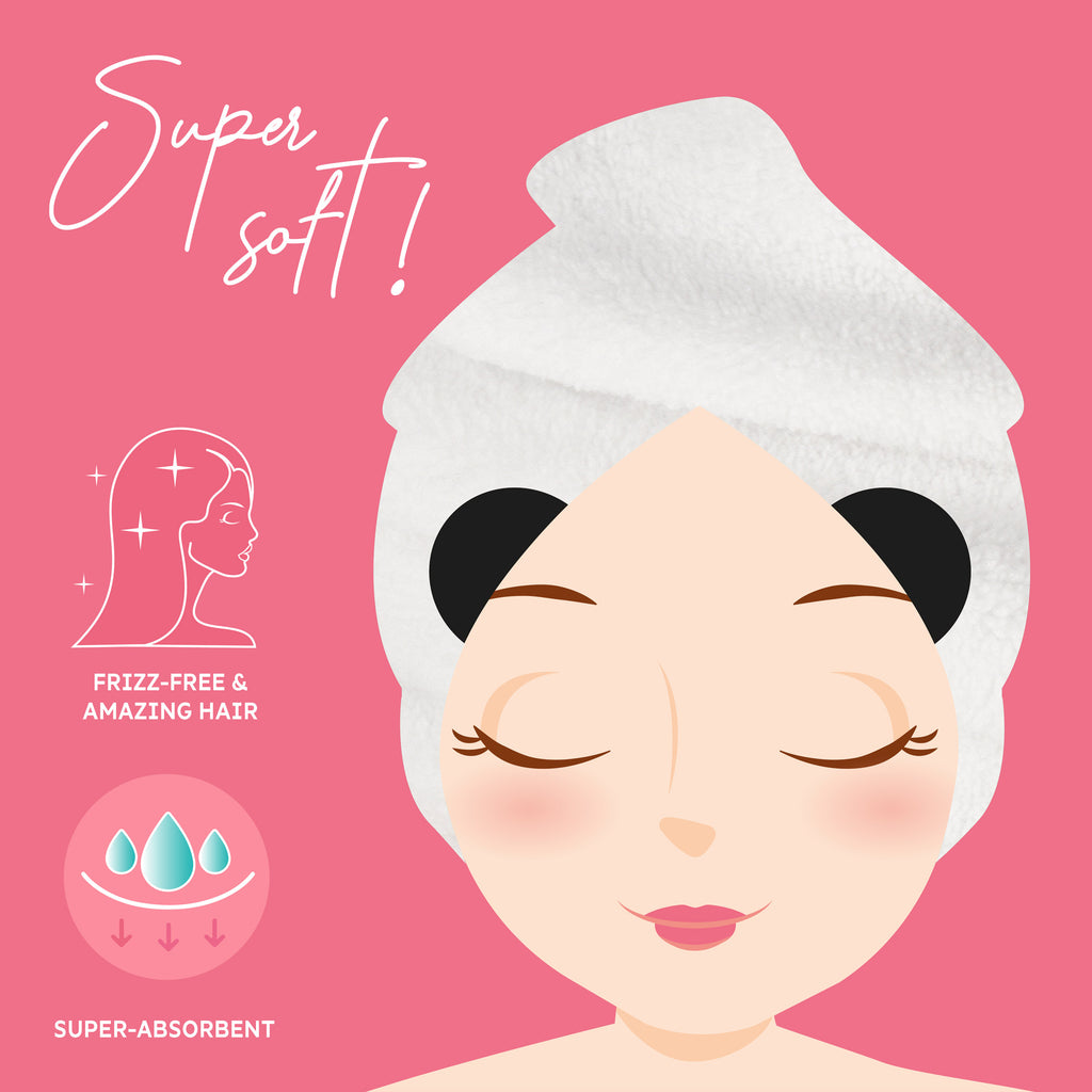 Legami Asciugamano Per Capelli A Turbante - Panda