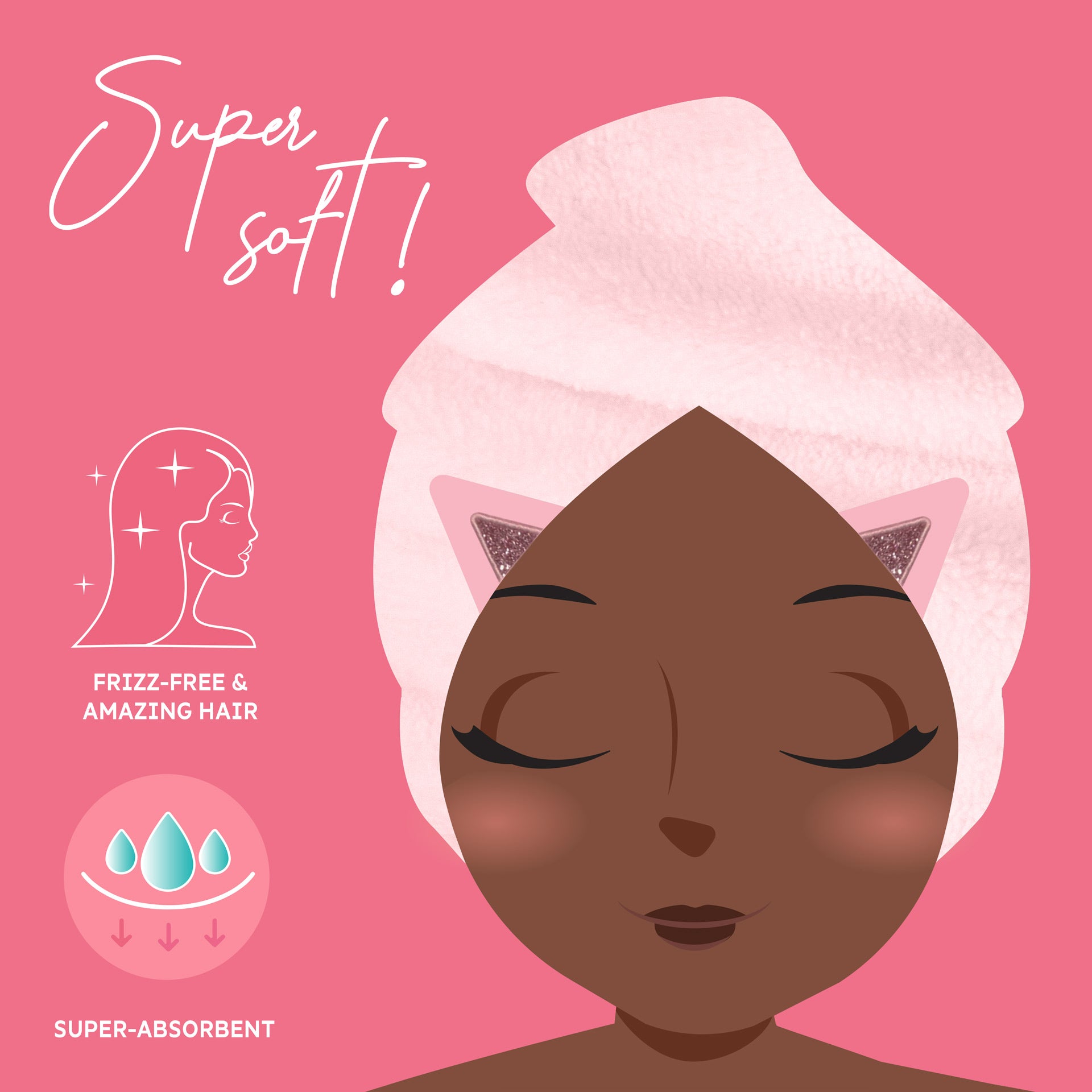 Legami Asciugamano Per Capelli A Turbante - Kitty