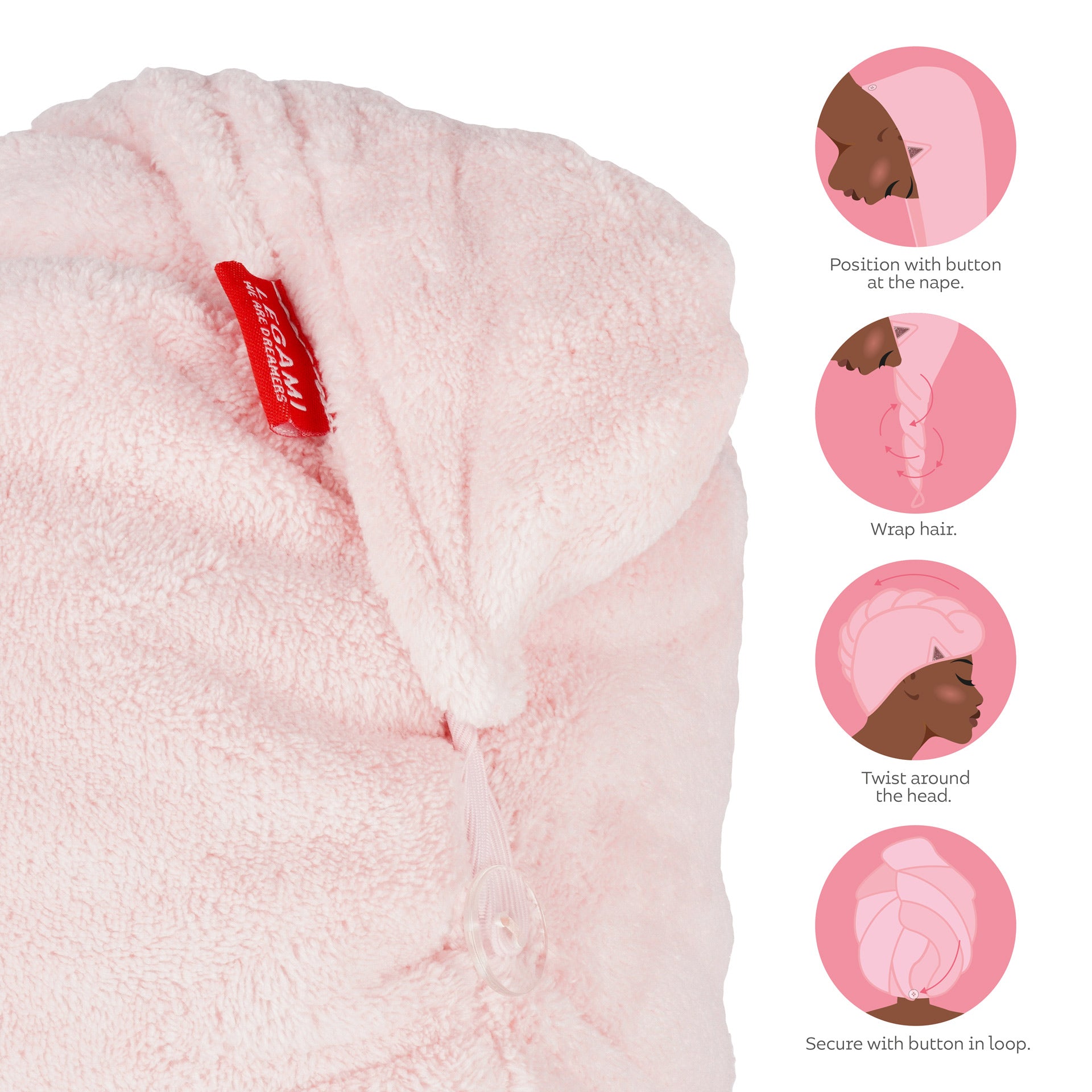 Legami Asciugamano Per Capelli A Turbante - Kitty