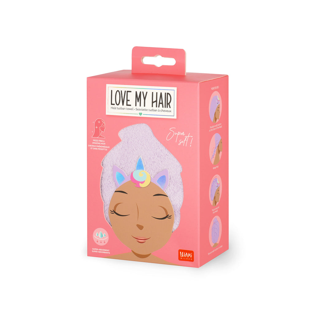 Legami Asciugamano Per Capelli A Turbante - Unicorno