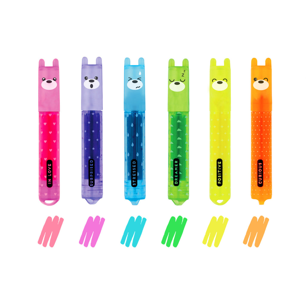 Legami Set Di 6 Mini Evidenziatori - Teddy's Mood