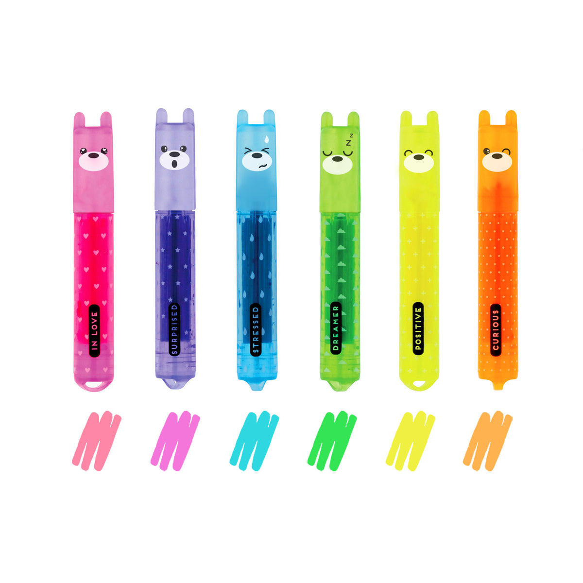 Legami Set Di 6 Mini Evidenziatori - Teddy's Mood