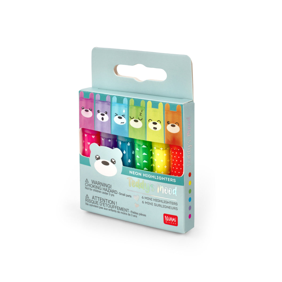 Legami Set Di 6 Mini Evidenziatori - Teddy's Mood