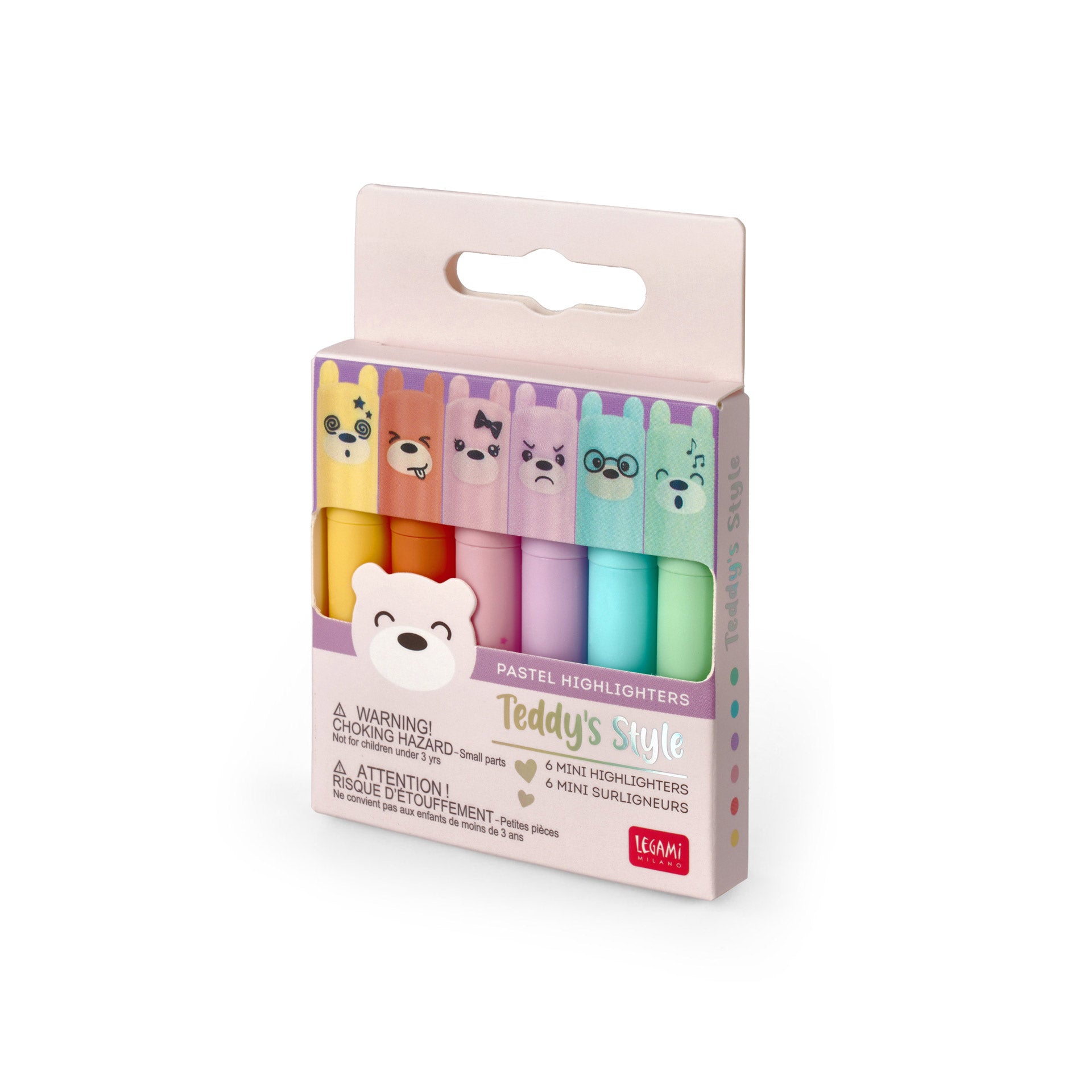 Legami Set Di 6 Mini Evidenziatori Pastello - Teddy's Style