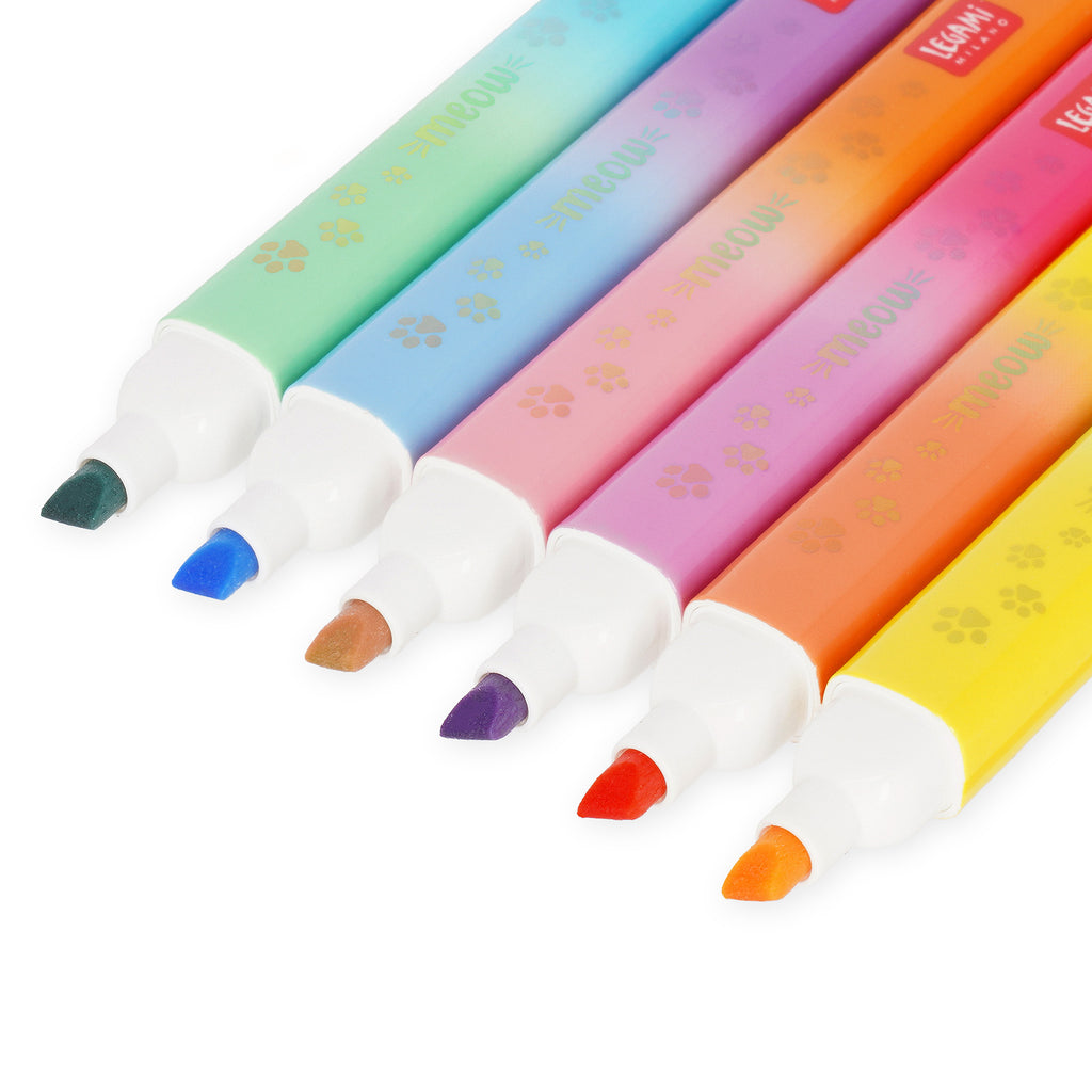 Legami Set Di 6 Evidenziatori Doppia Punta - Kitty - Meow