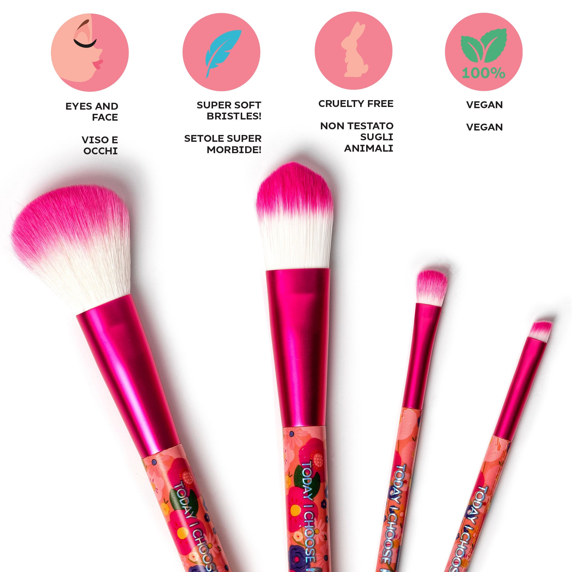 Legami Set Di 4 Pennelli Makeup - Flowers