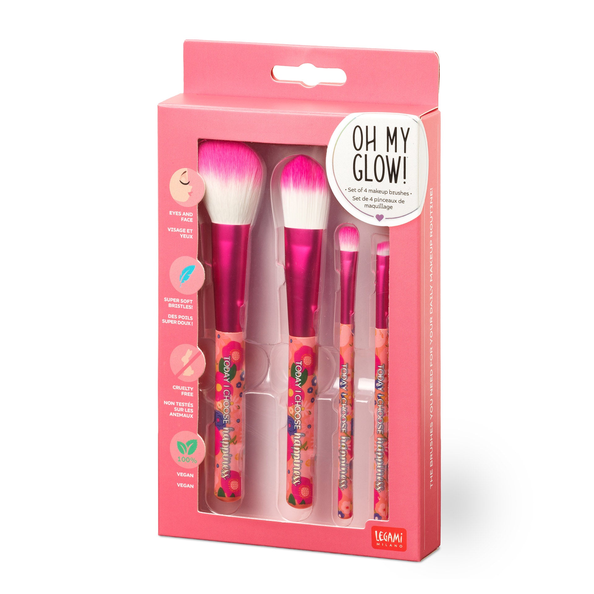 Legami Set Di 4 Pennelli Makeup - Flowers