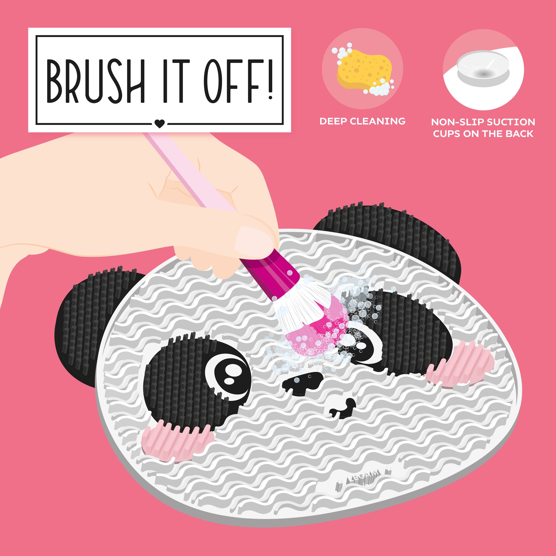 Legami Tappetino Pulizia Pennelli Makeup - Panda