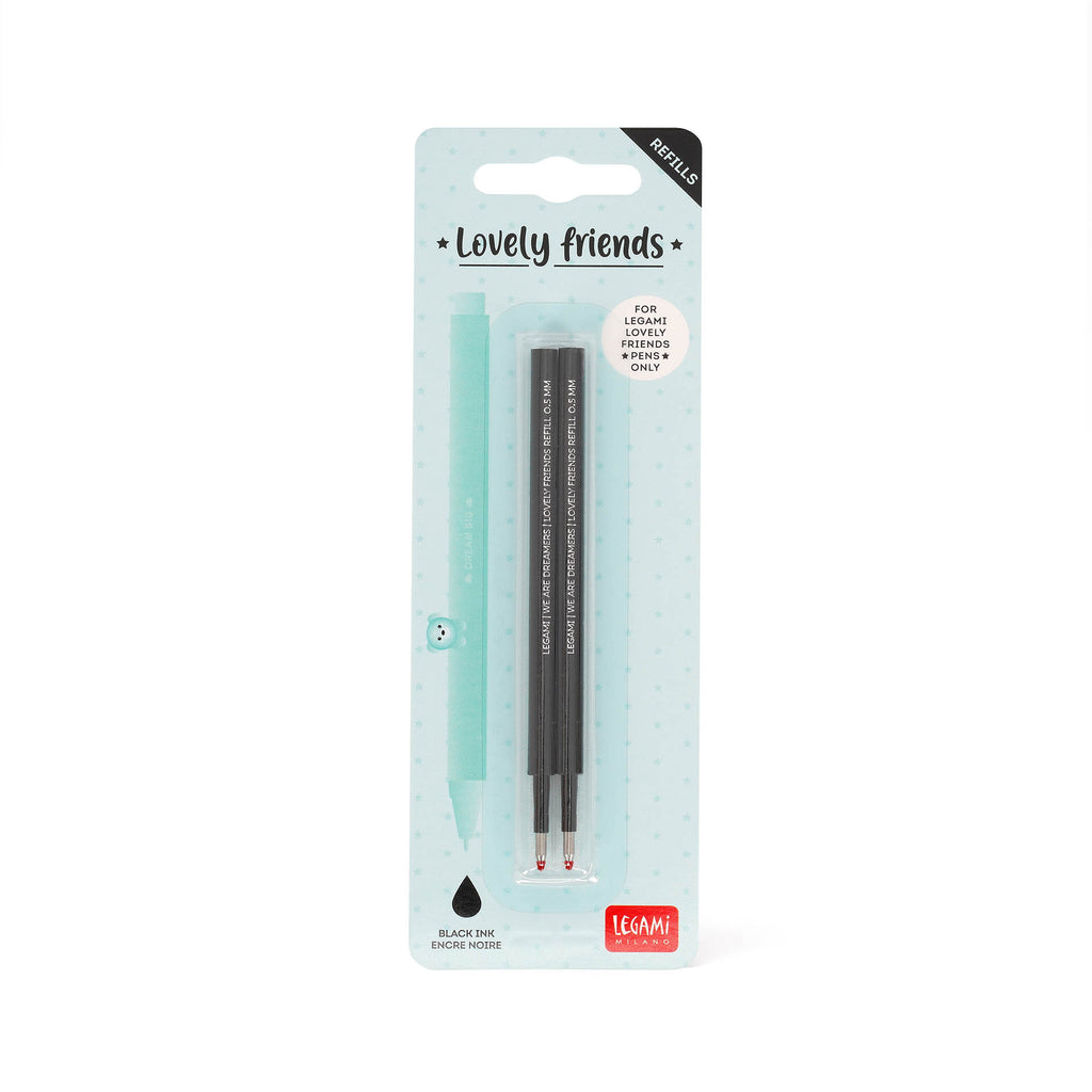 Legami Set Di Due Ricariche Per Penna Gel Lovely Friends - Nero