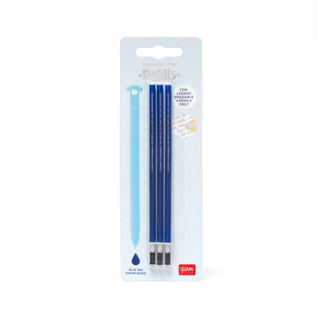 Legami Set Di Tre Ricariche Per Penna Gel Cancellabile - Blu