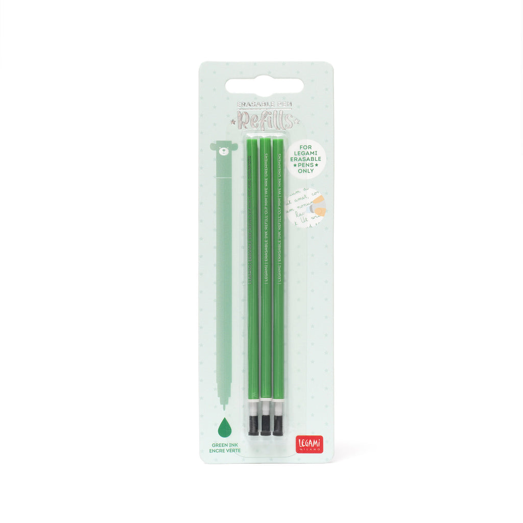 Legami Set Di Tre Ricariche Per Penna Gel Cancellabile - Verde