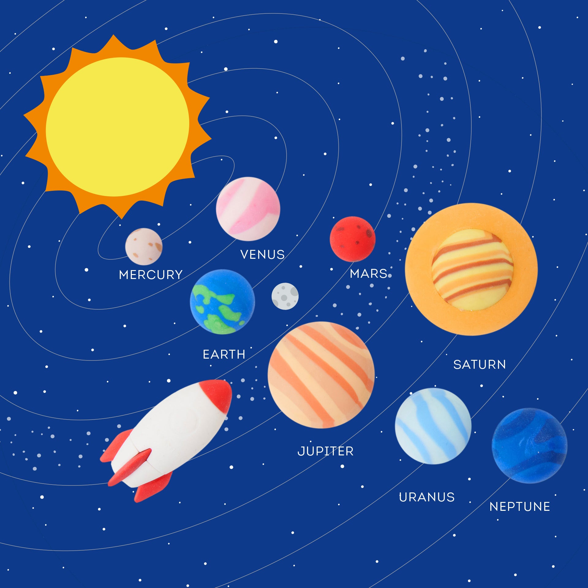 Legami Set Di 9 Gomme - Solar System