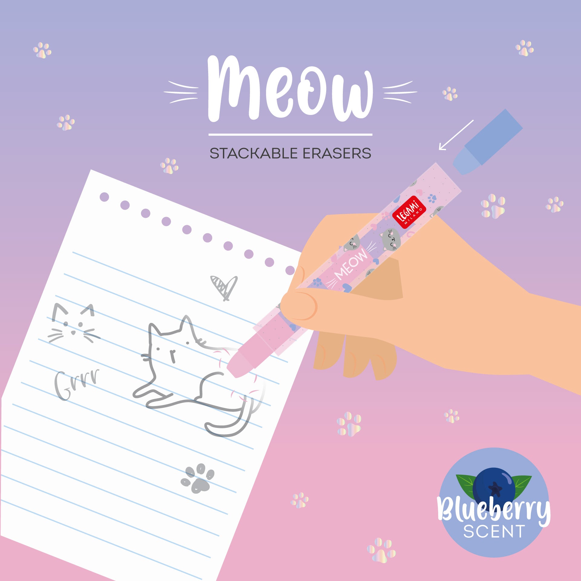 Legami Gomme Impilabili Meow - Kitty