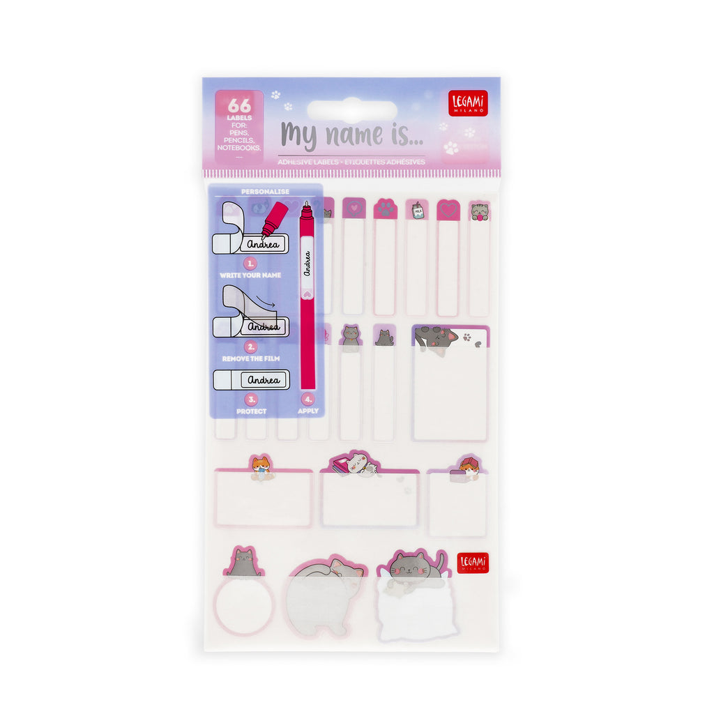Legami Etichette Adesive Con Pellicola Protettiva - Kitty