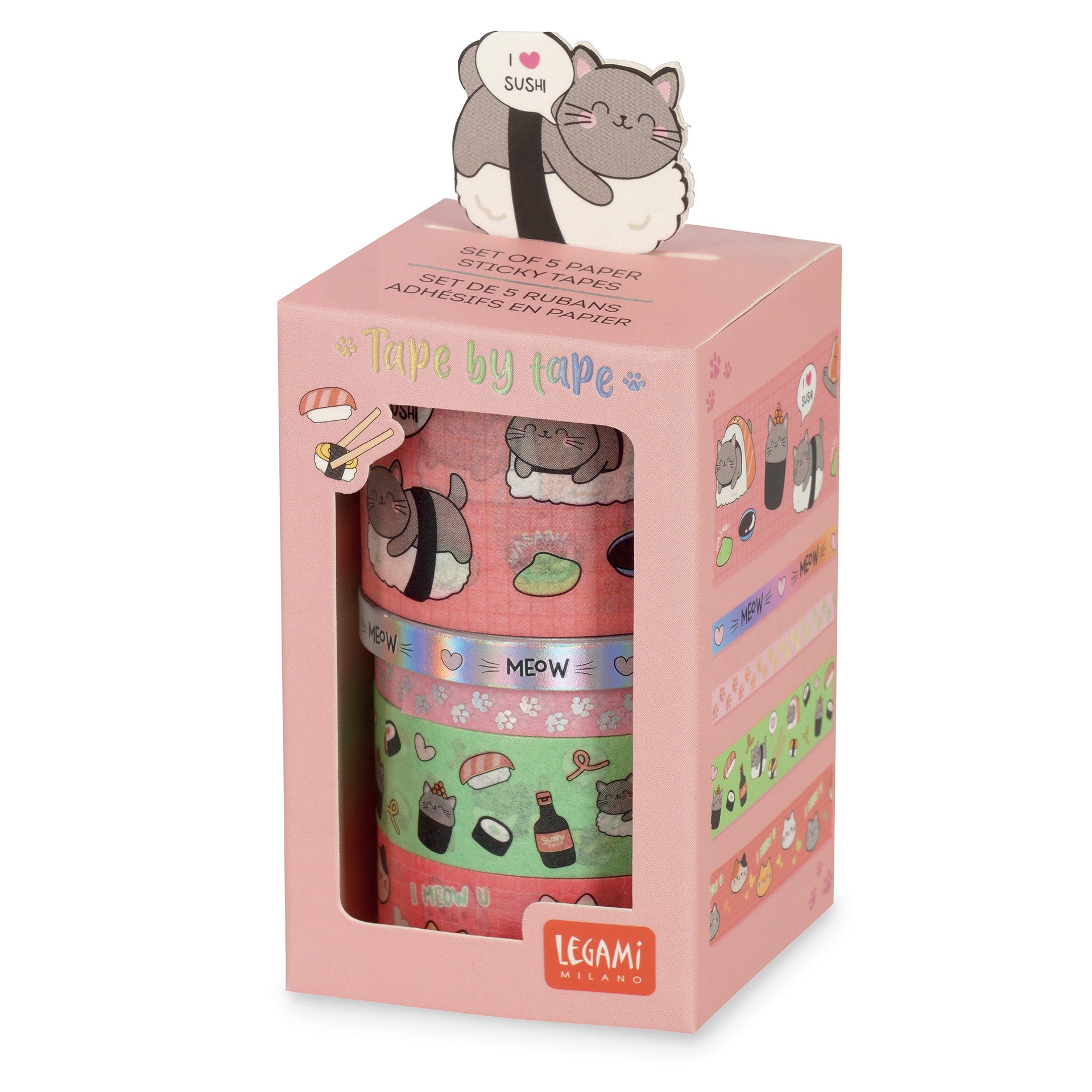 Legami Set Di 5 Nastri Adesivi Decorativi Di Carta - Kitty