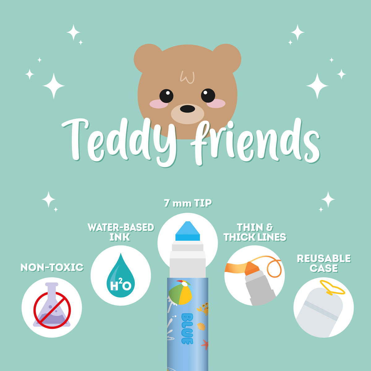 Legami Set Di 12 Pennarelli - Teddy Friends