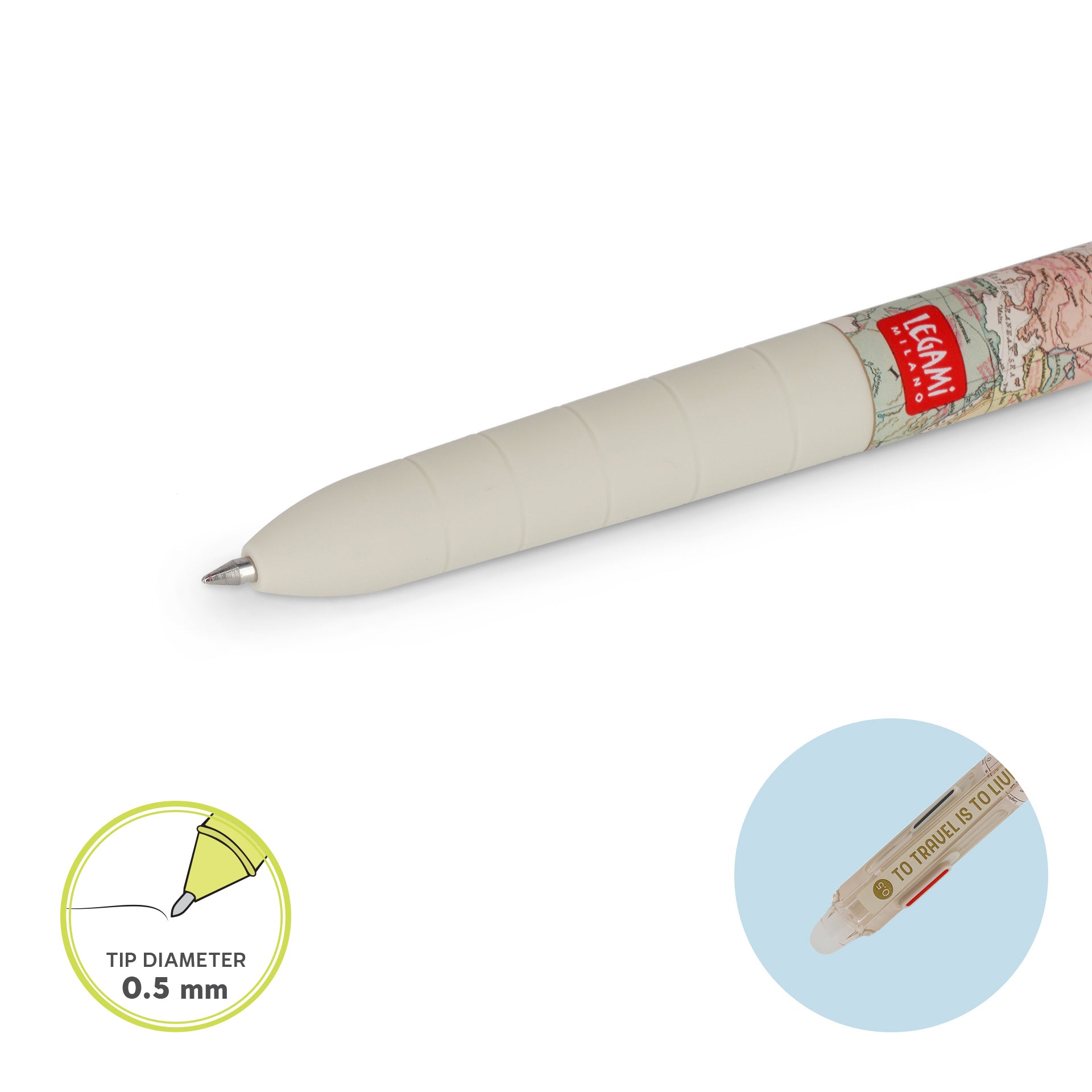 Legami Penna Gel Cancellabile Tre Colori - Travel