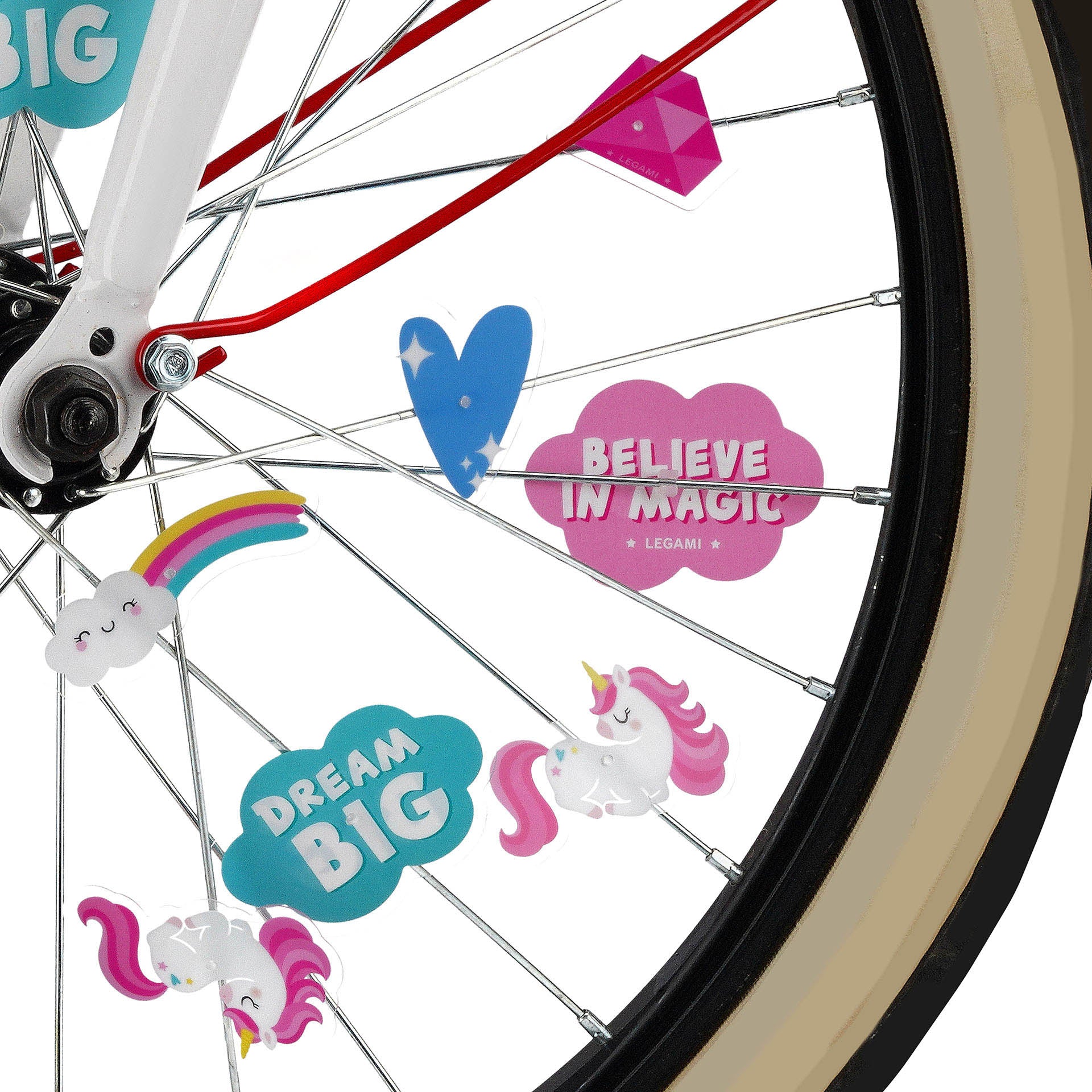 Legami Set Di 30 Decorazioni Per I Raggi Della Bicicletta - Unicorno - immagine 2