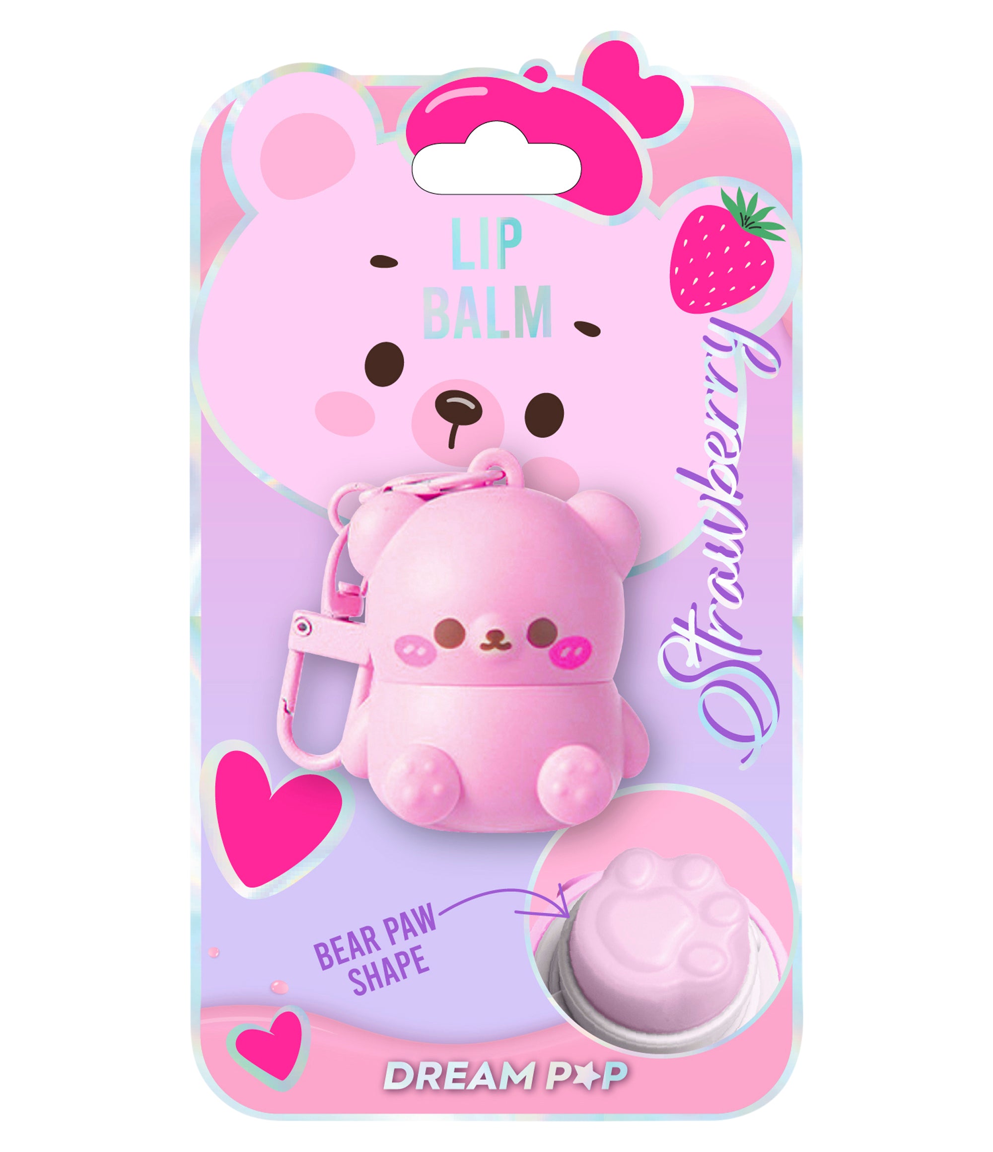 Tri-Coastal Balsamo Labbra Orsetto Con Charm Rosa Strawberry